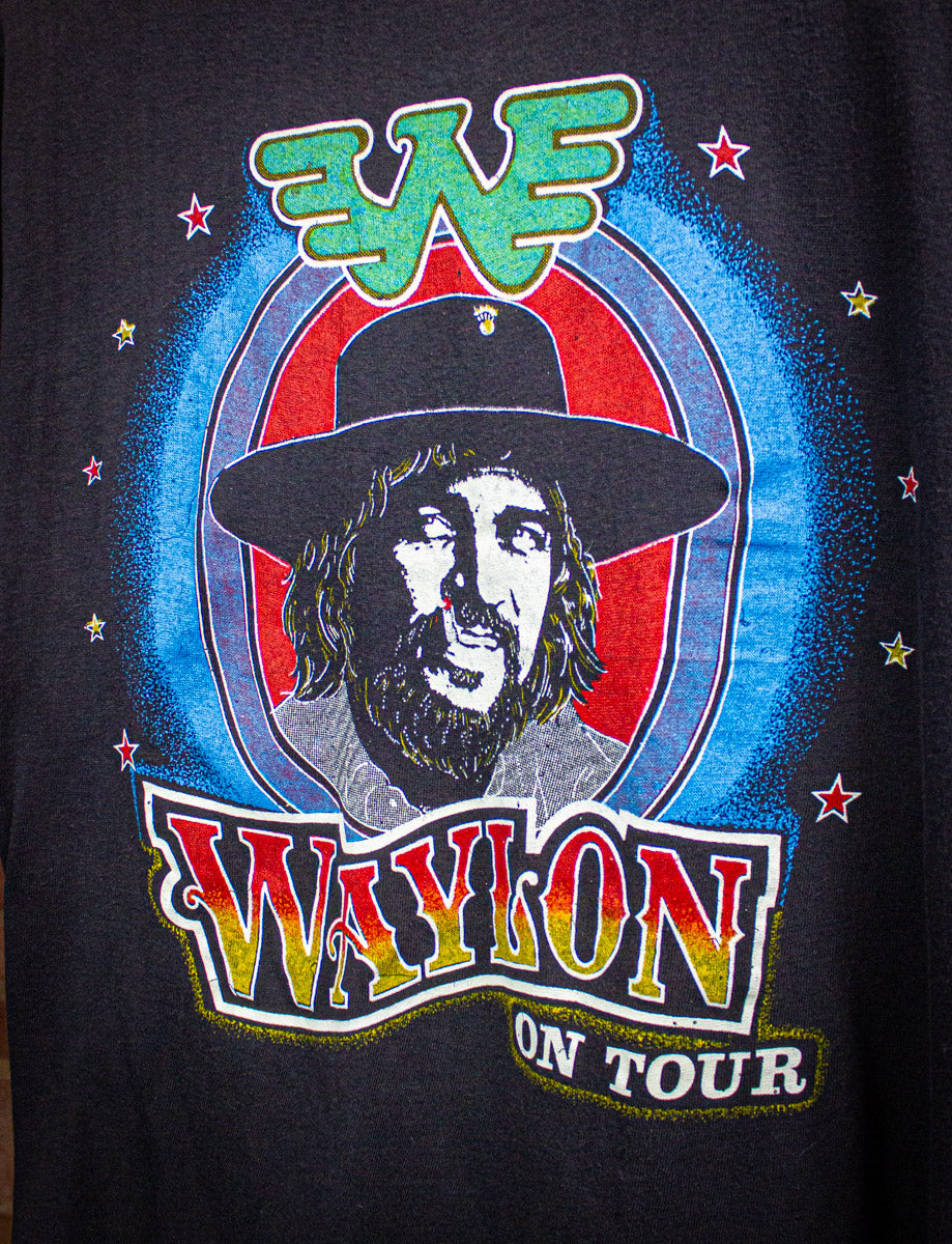 Vintage Waylon Jennings On Tour Parking Lot Concert T Shirt 70s Medium