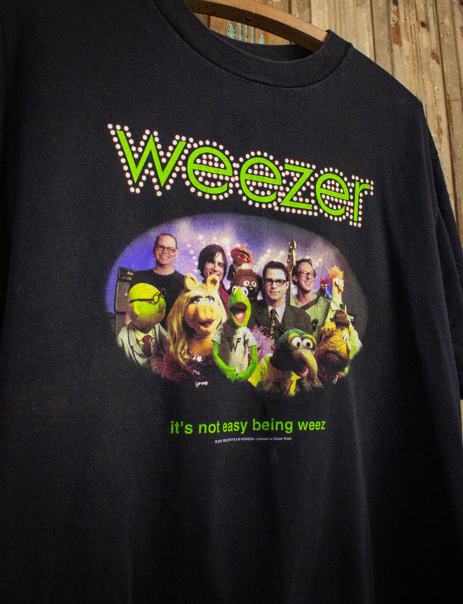 Vintage Weezer Muppets Concert T Shirt 2002 Black Large