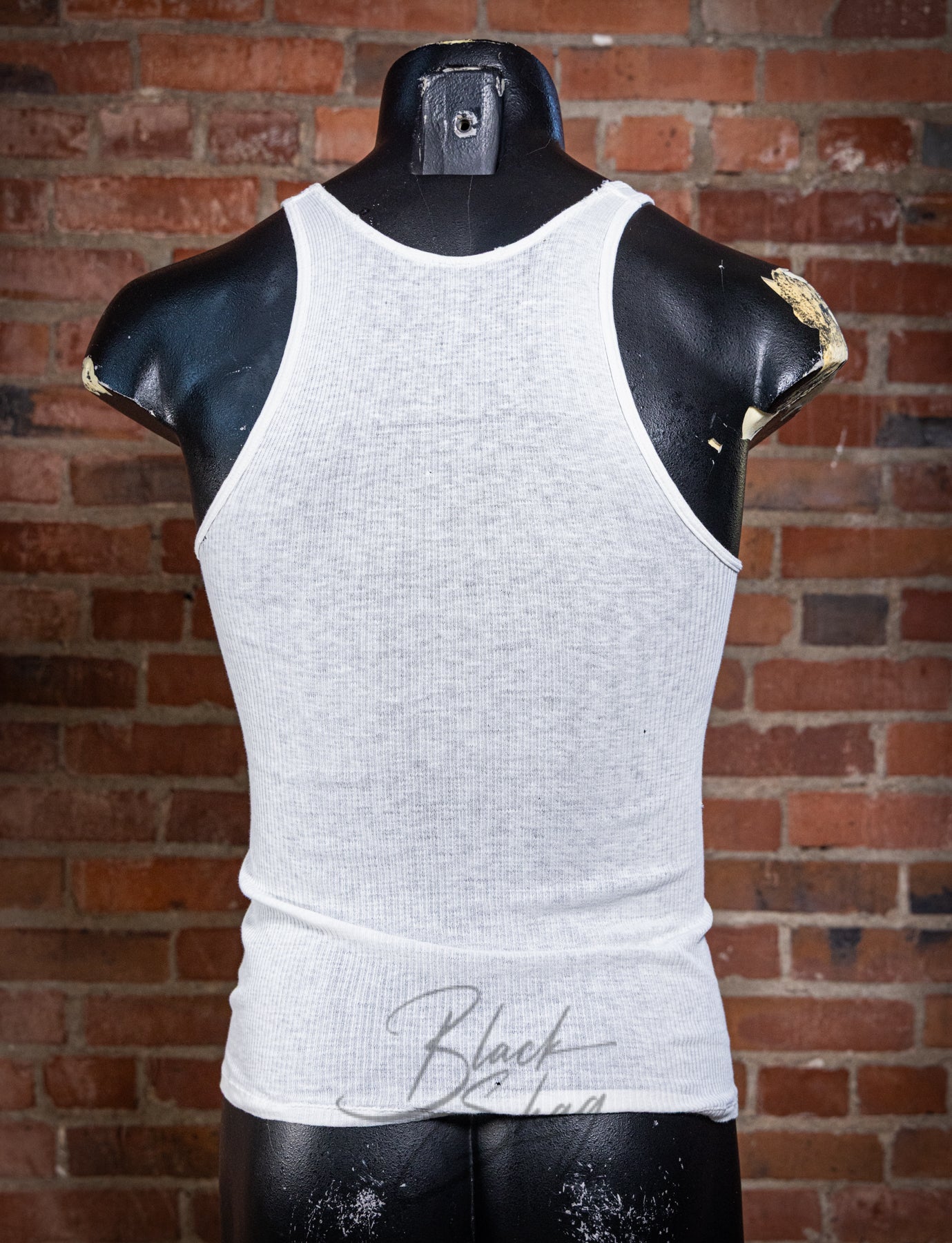 Vintage White Ribbed Tank Top XS
