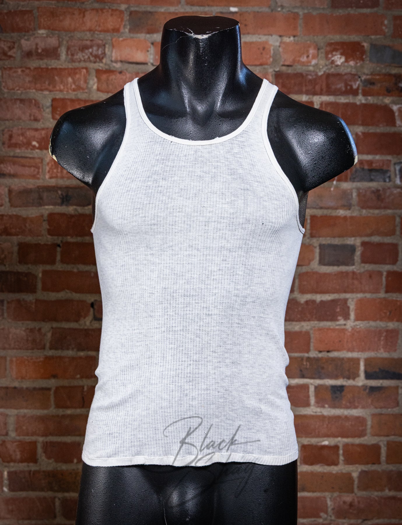 Vintage White Ribbed Tank Top XS