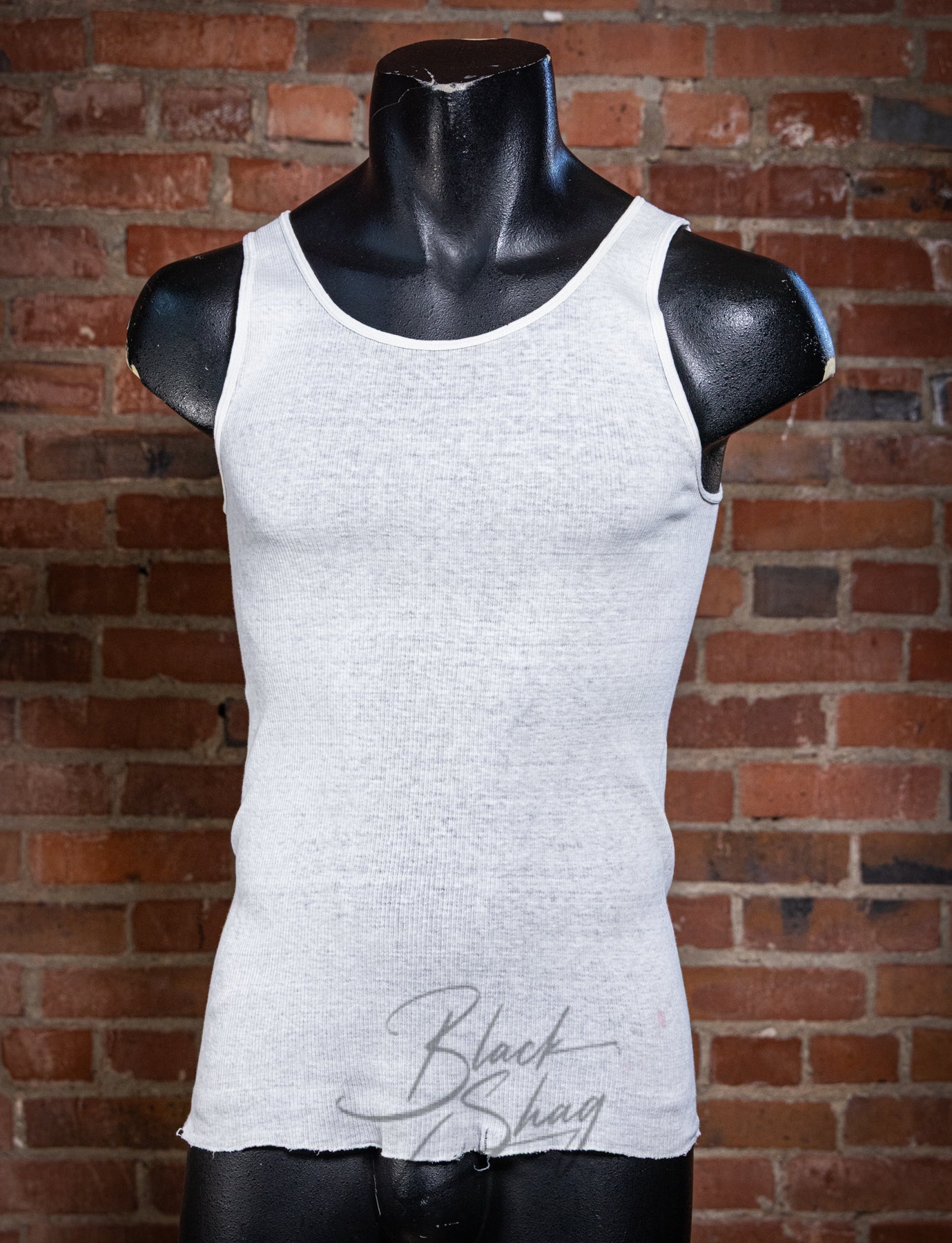 Vintage 70s White Ribbed Tank Top Medium
