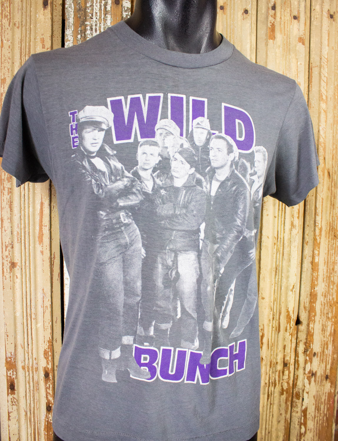 Vintage The Wild Bunch Graphic Movie T Shirt 80s Gray Medium