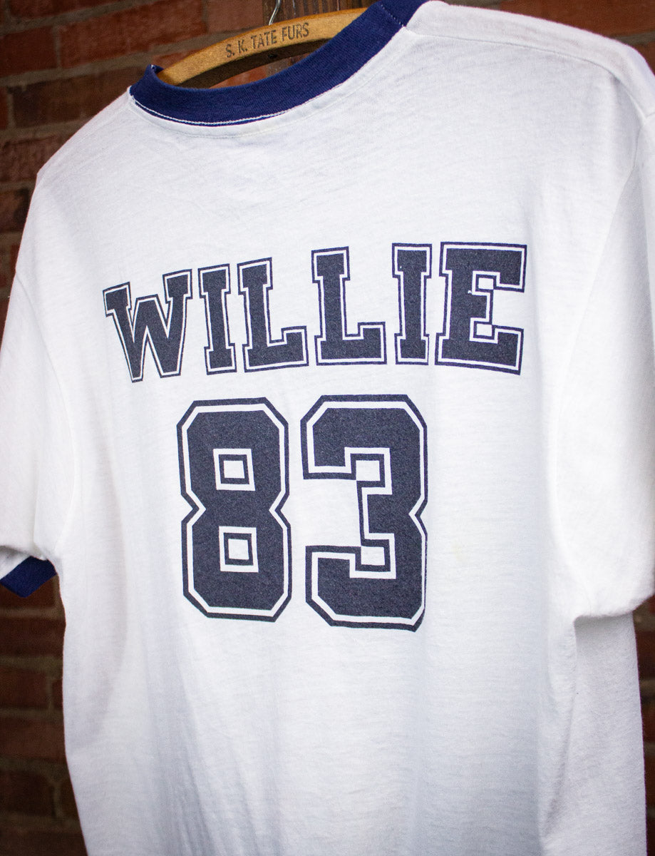 Vintage Willie Nelson 4th of July Picnic Uncle Sam Concert Ringer T Shirt 1983 Large