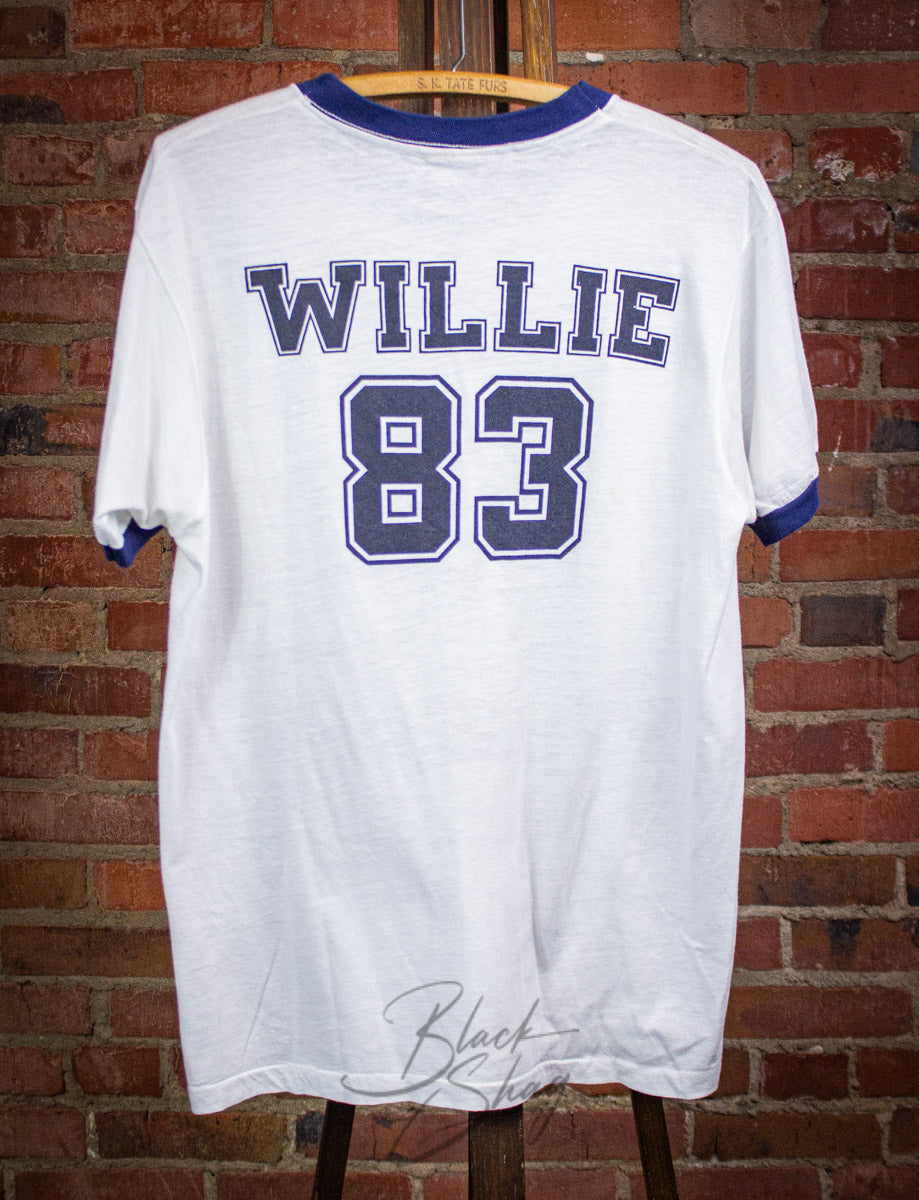 Vintage Willie Nelson 4th of July Picnic Uncle Sam Concert Ringer T Shirt 1983 Large