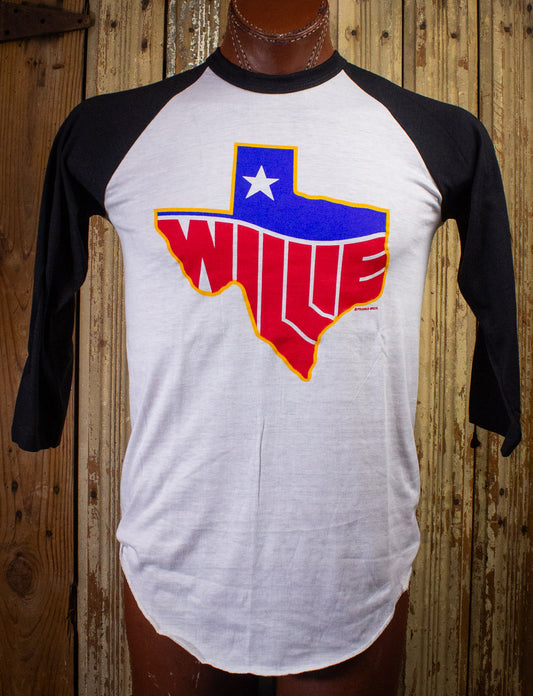 Vintage Willie Nelson Texas Raglan Concert T Shirt 80s Small