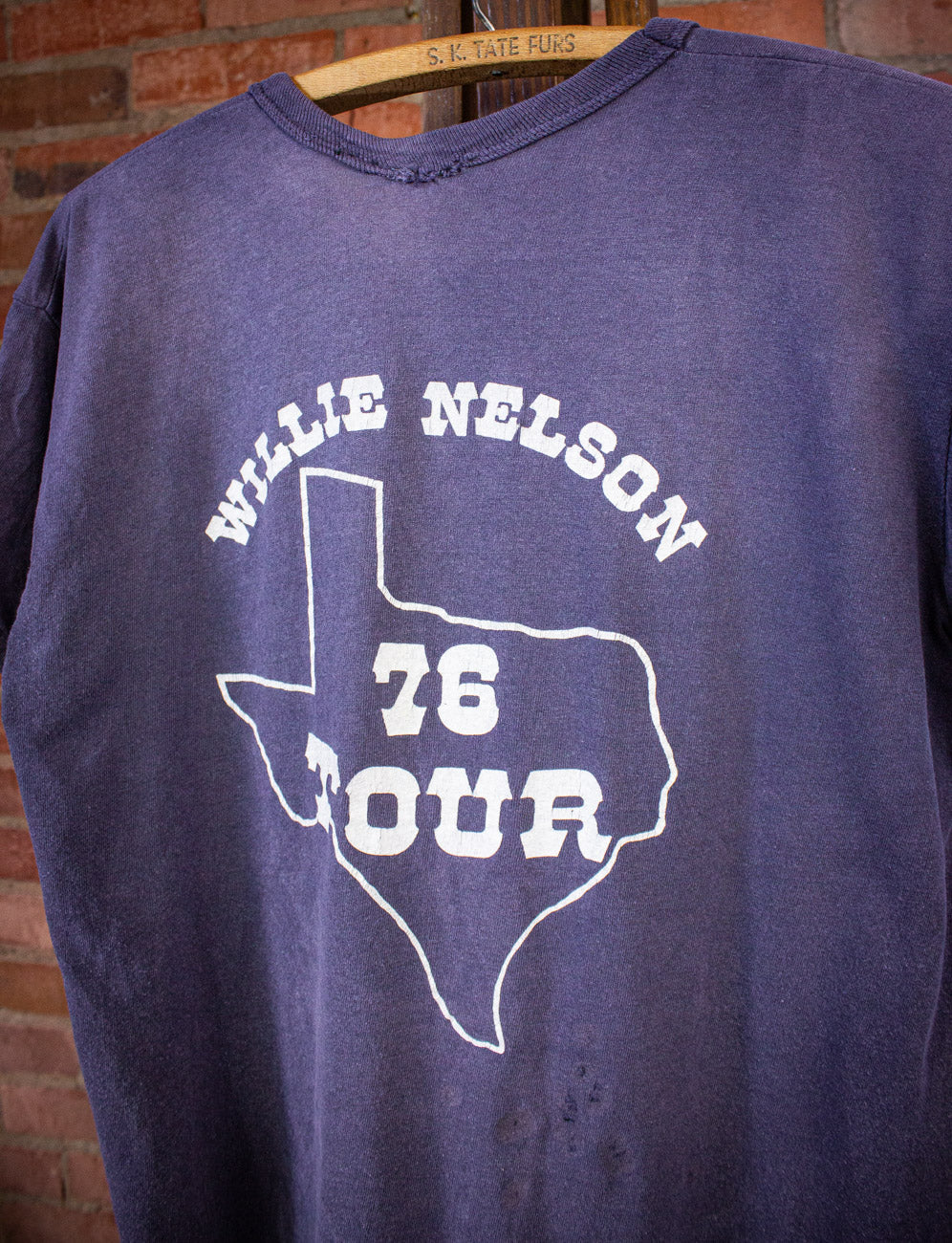 Vintage Willie Nelson Road Tour Concert T Shirt 1976 Black Medium