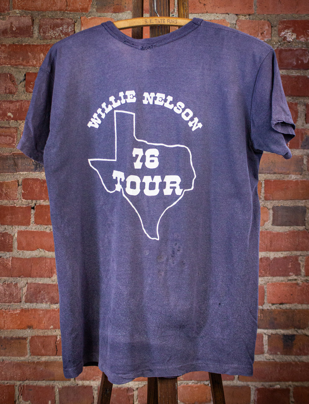 Vintage Willie Nelson Road Tour Concert T Shirt 1976 Black Medium
