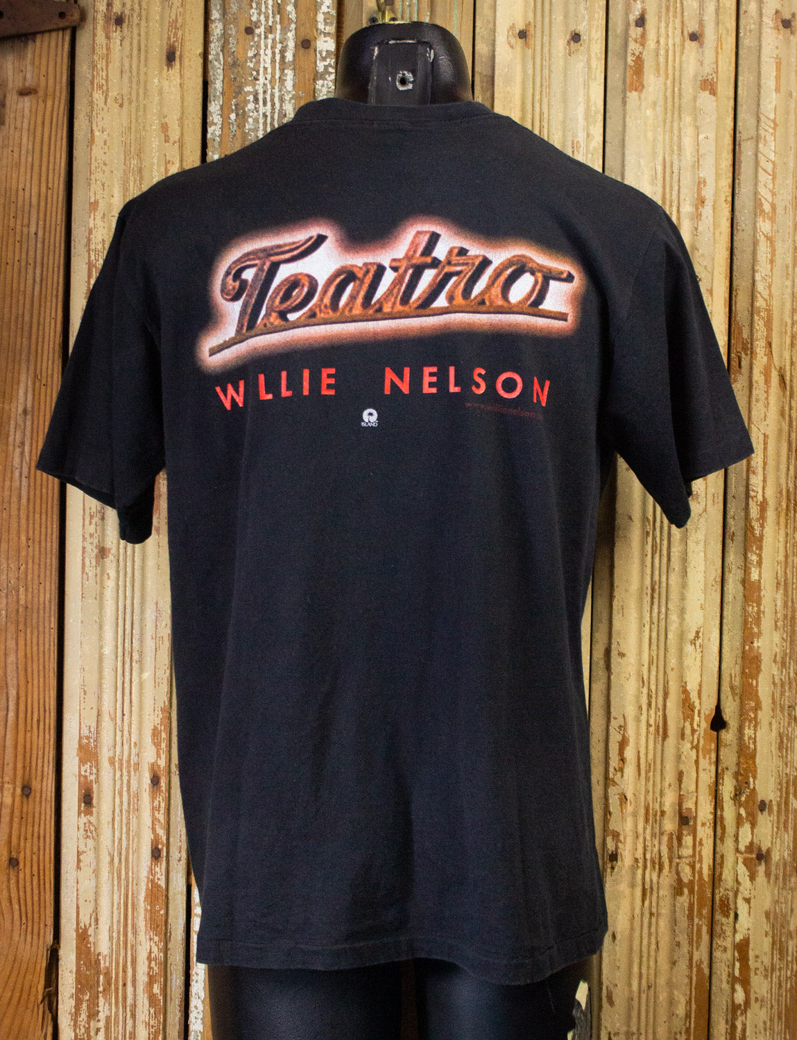 Vintage Willie Nelson Teatro Concert T Shirt 1998 Black Large