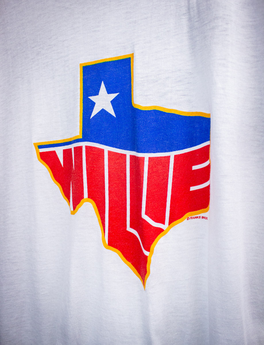 Vintage Willie Nelson Texas Concert Ringer T Shirt 1984 Large