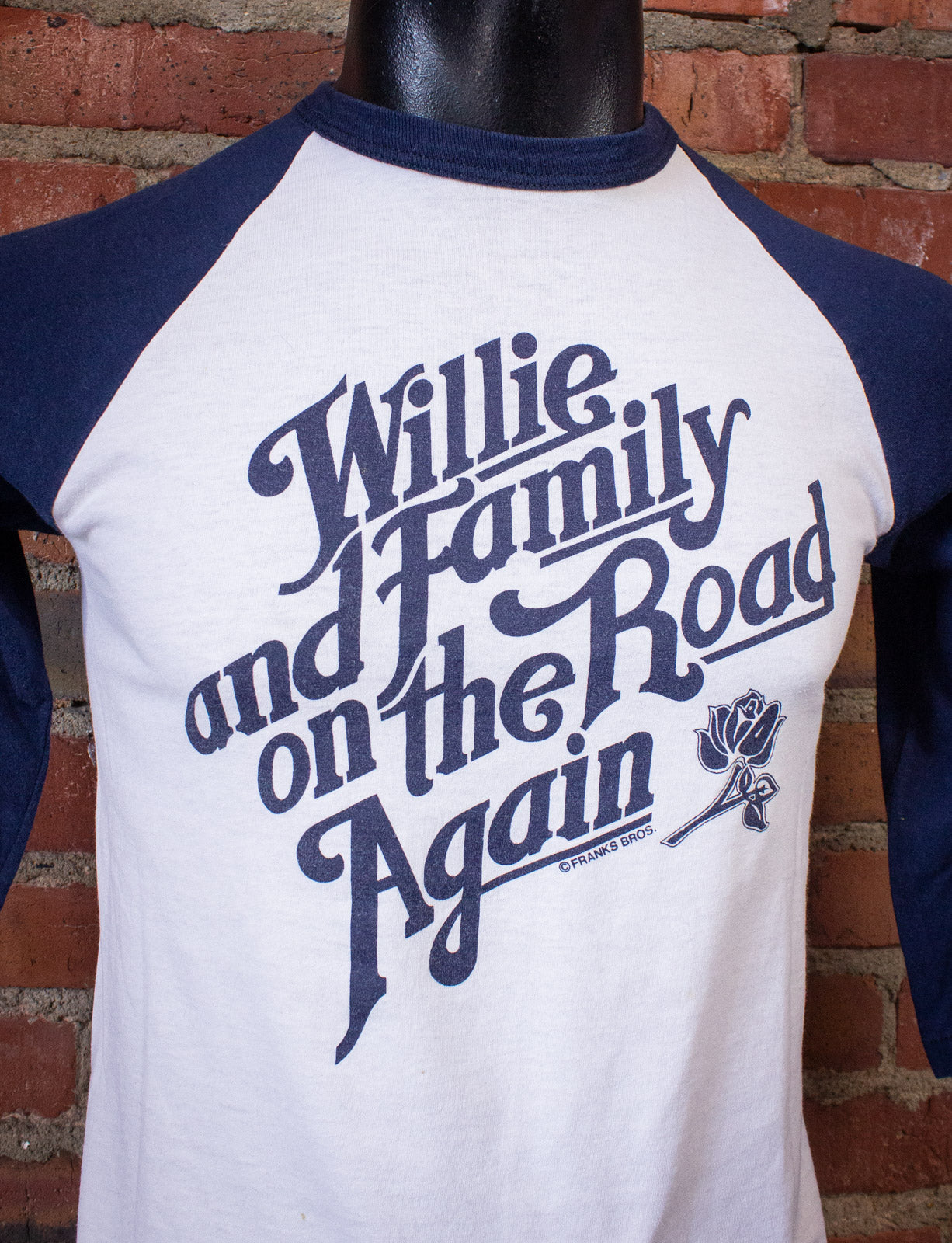 Vintage Willie Nelson and Family Concert T Shirt Raglan 80s Small