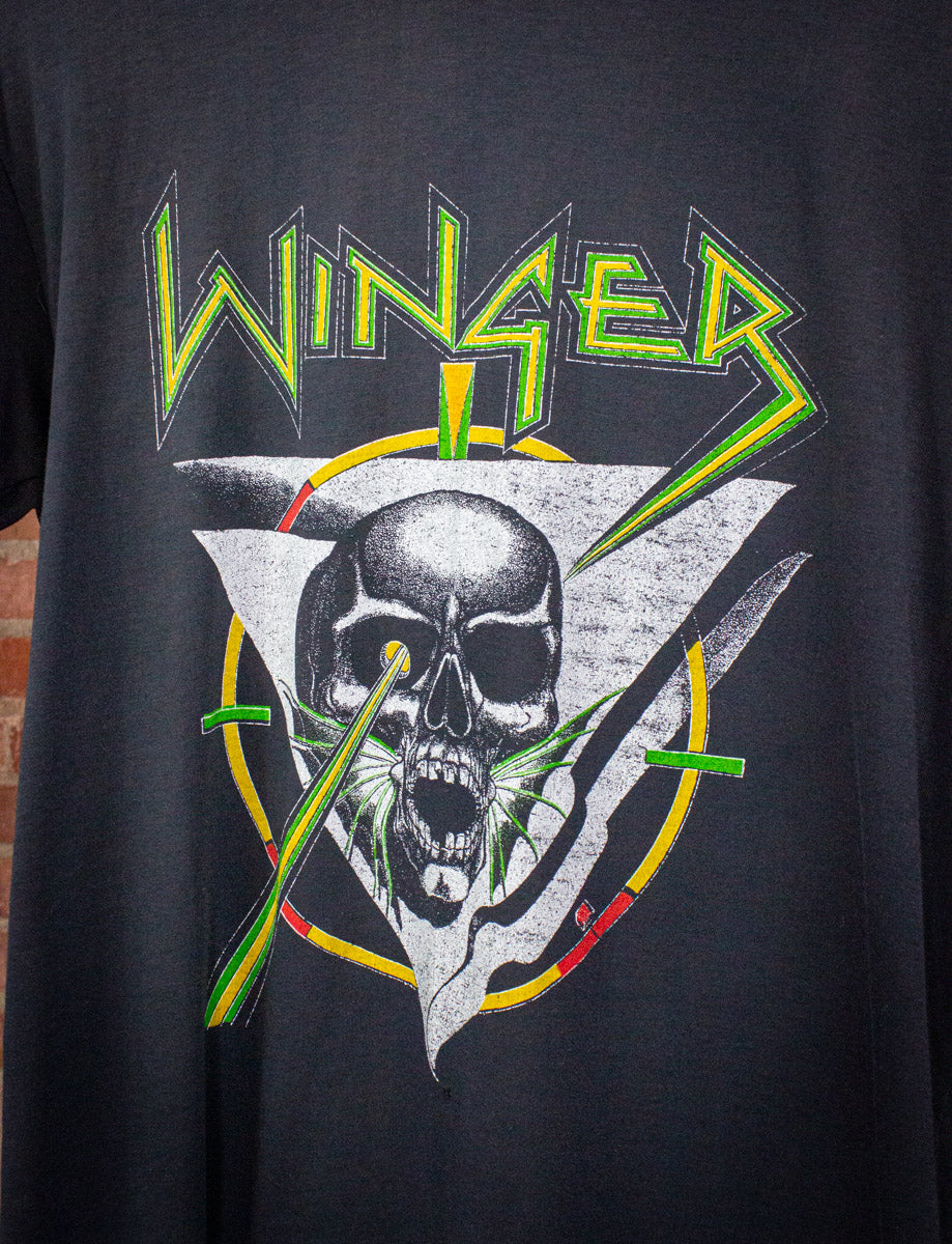 Vintage Winger 17 Concert T Shirt 1988 Black Medium/Large