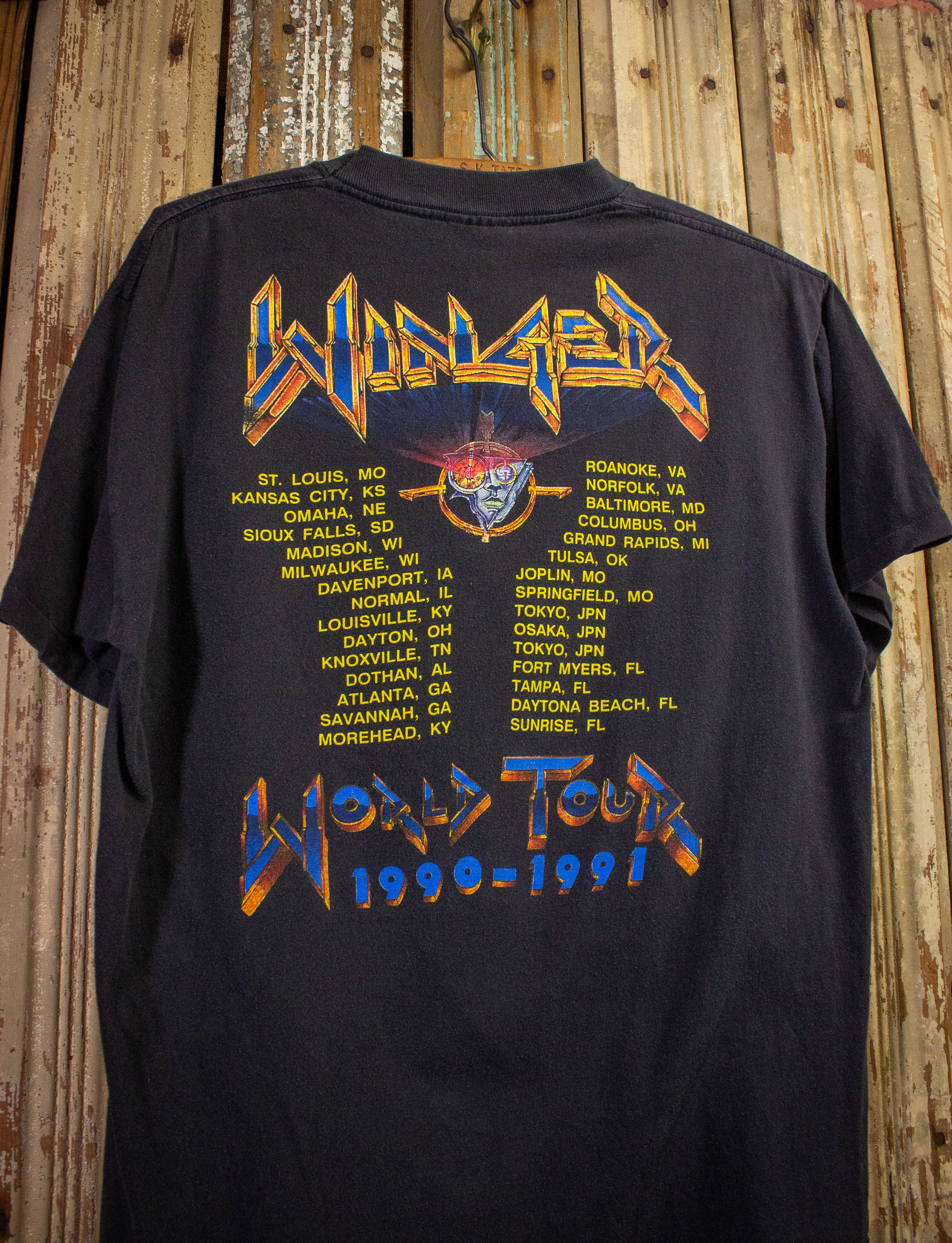 Vintage Winger In the Heart of the Young World Tour Concert T Shirt  1990-1991 Black Large