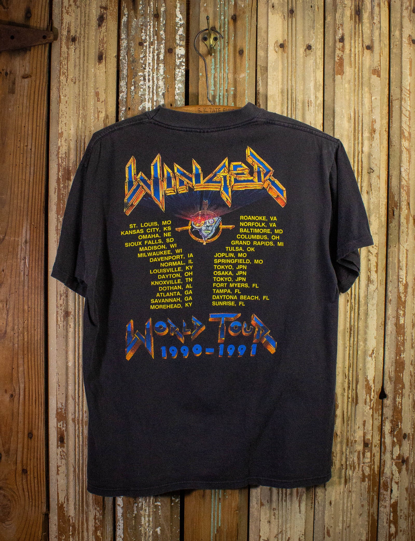 Vintage Winger In the Heart of the Young World Tour Concert T Shirt 1990-1991 Black Large