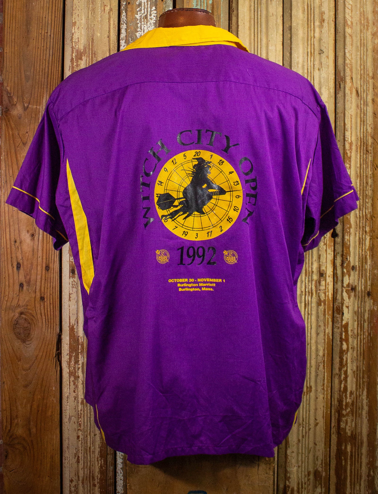 Vintage Witch City Open Bowling Shirt 1992 Purple 2XL