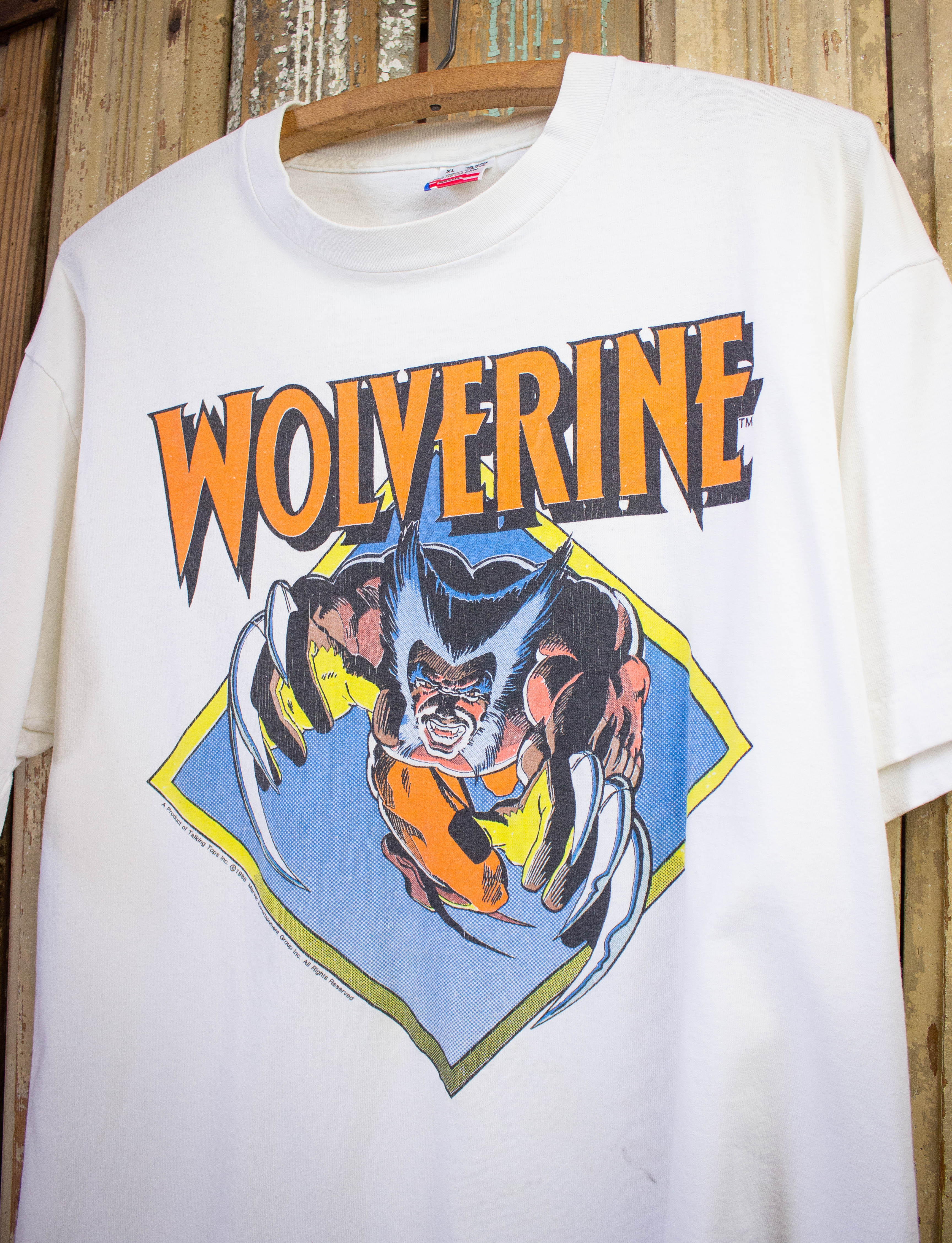 Vintage Wolverine Marvel Comic Book Graphic T-Shirt 1988 XL