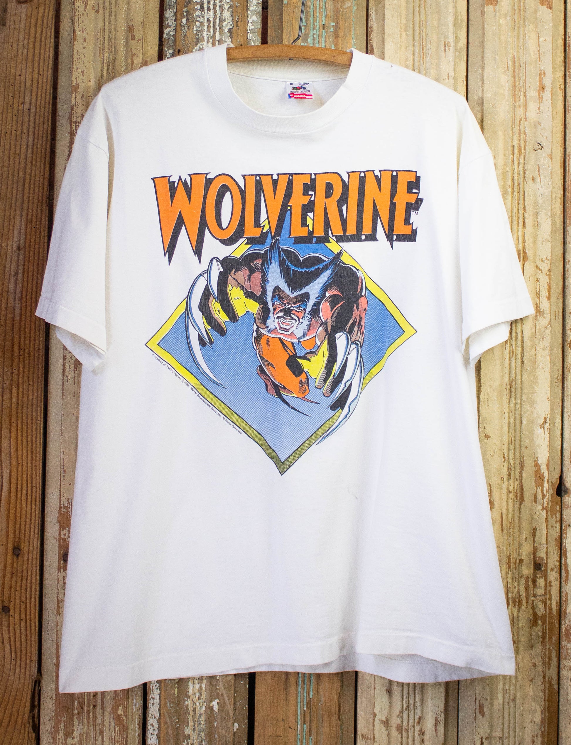 Vintage Wolverine Marvel Comic Book Graphic T-Shirt 1988 XL