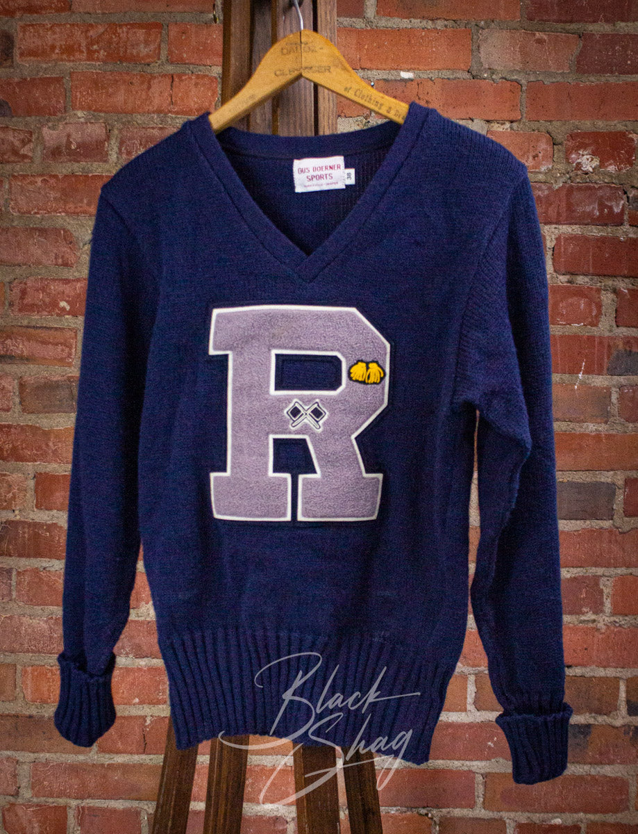 Vintage Women's Varsity "R" Sweater 70s Blue Small