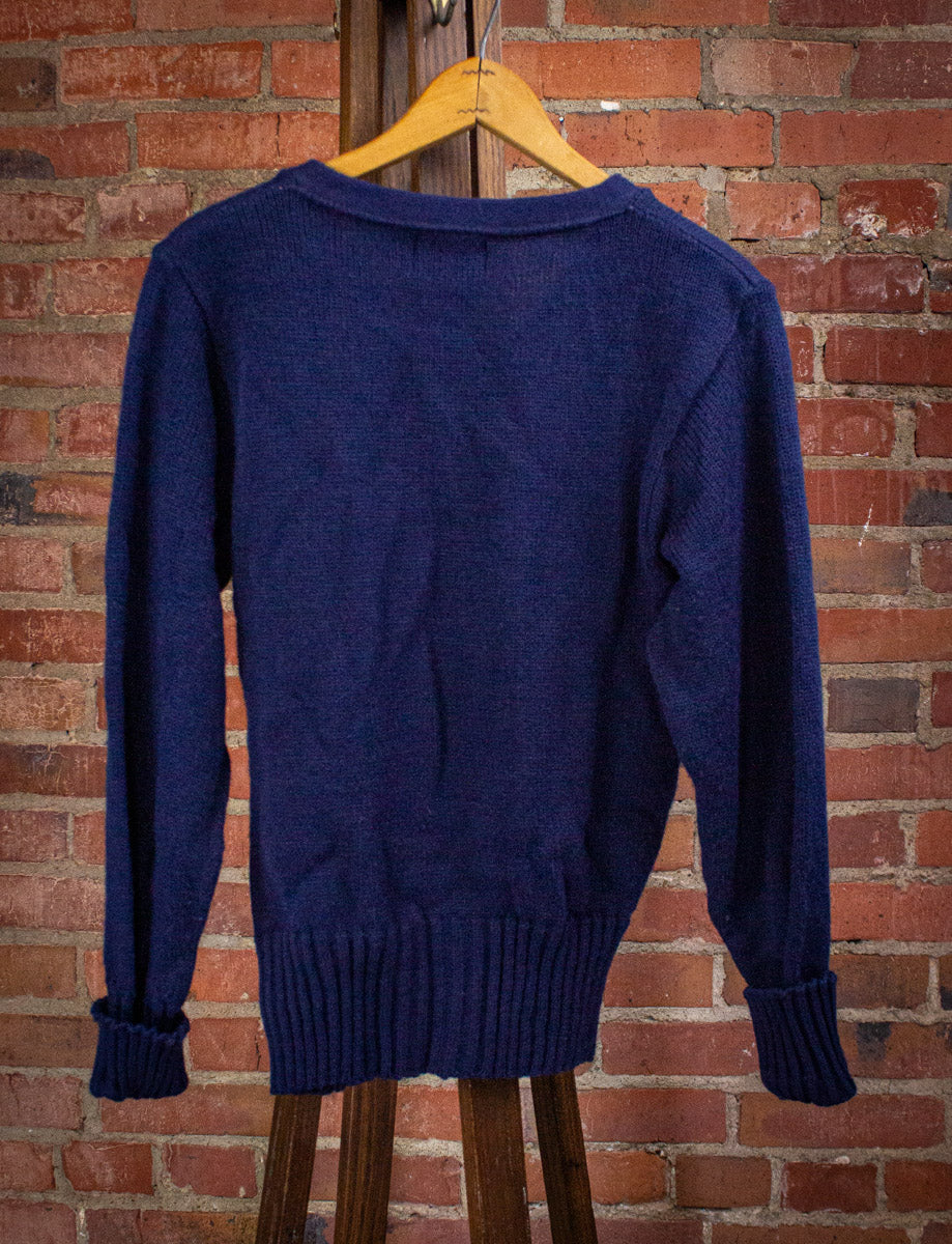 Vintage Women's Varsity "R" Sweater 70s Blue Small