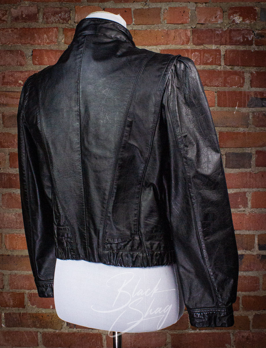 Vintage Women's Winlit Cropped Leather Jacket Small