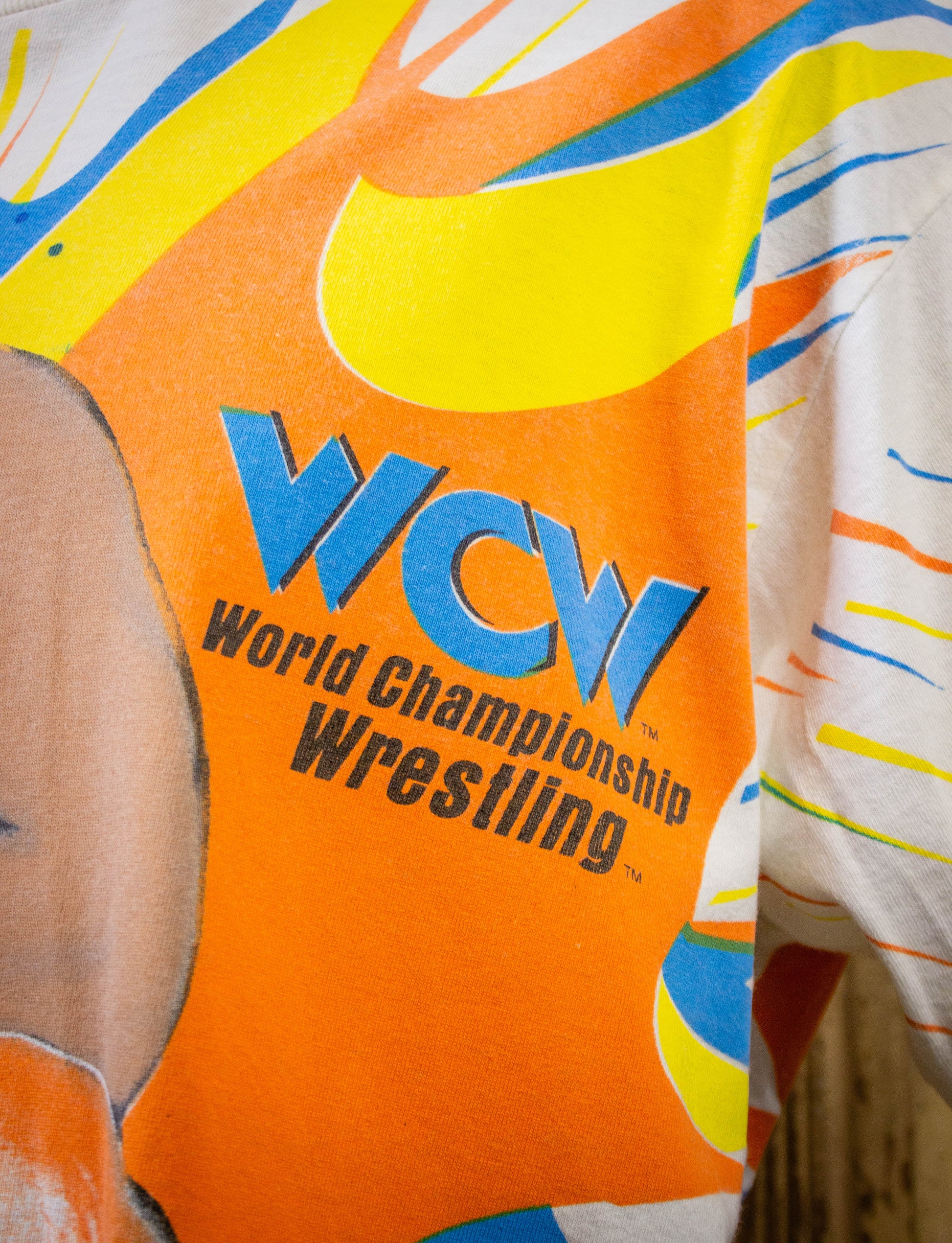 Vintage World Championship Wrestling Sting All Over Print Graphic T Shirt 90s White XL