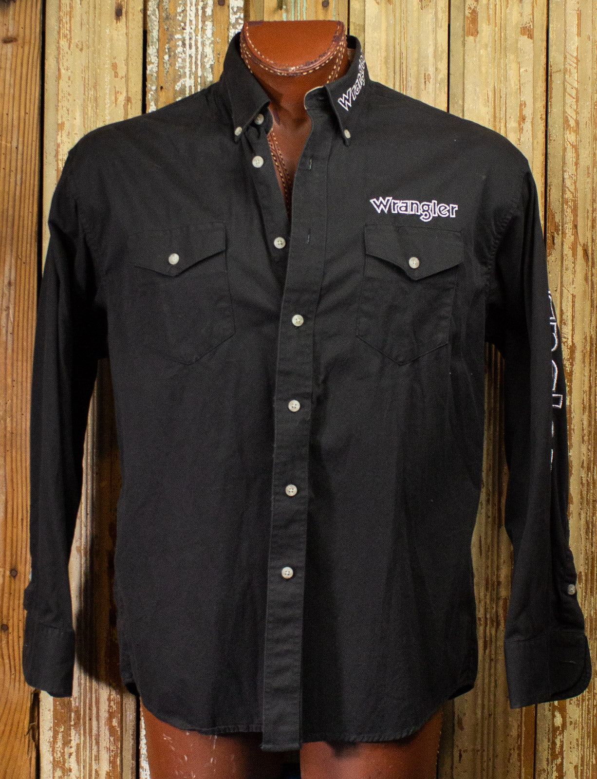 Vintage Wrangler Pearl Snap Western Shirt Black XL