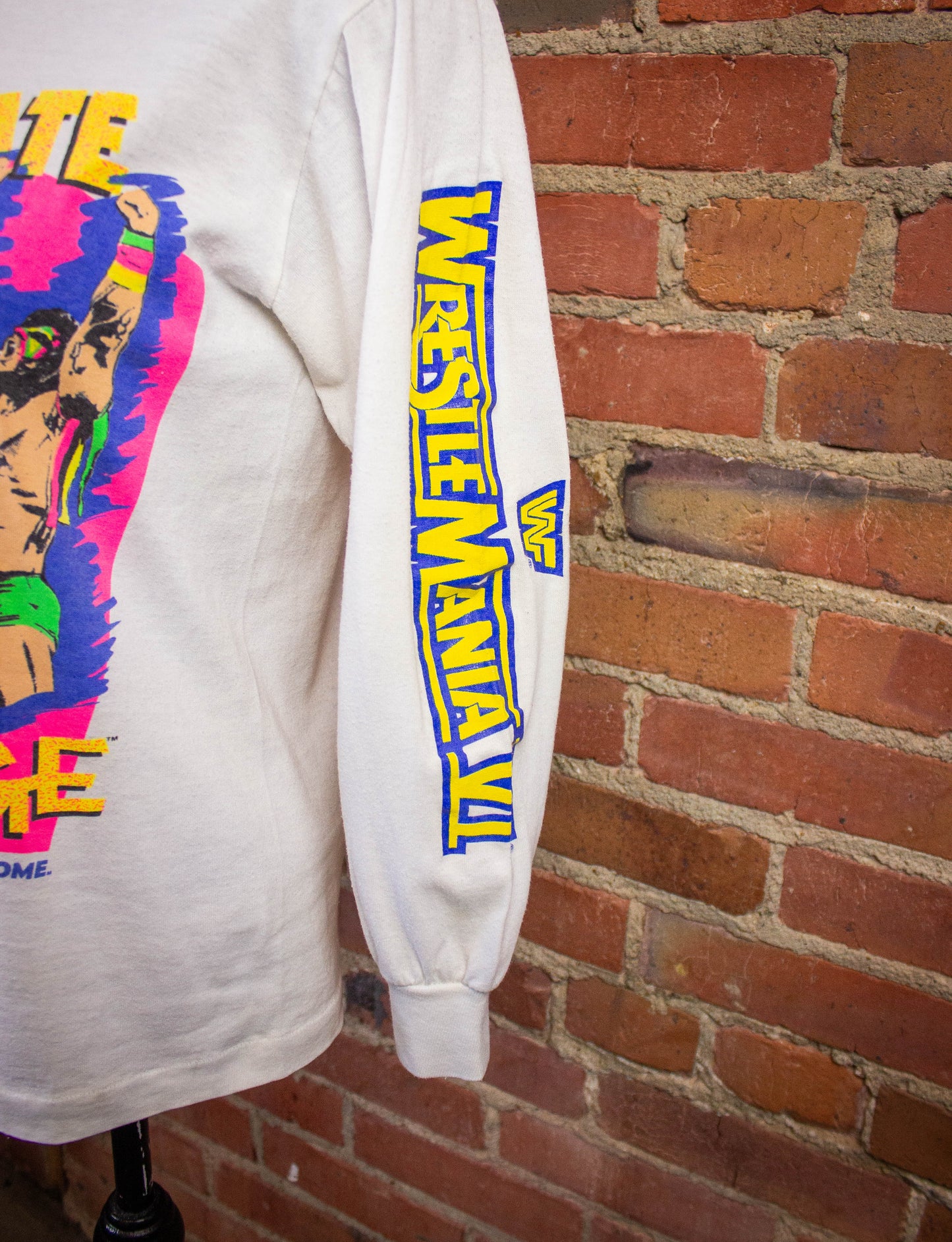 Vintage Wrestlemania Ultimate Challenge Long Sleeve Graphic T Shirt 1990 White XS