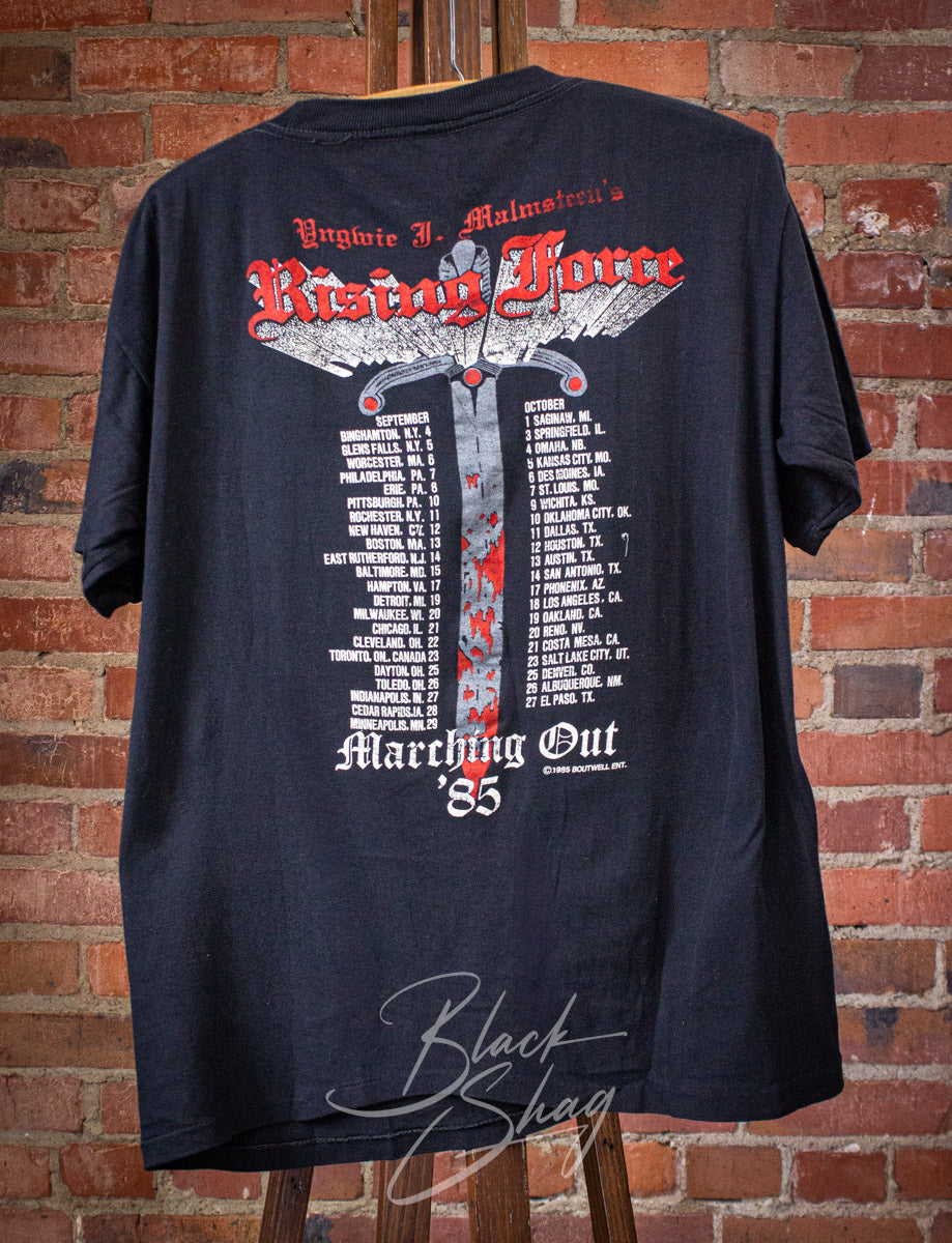 Vintage Yngwie Malmsteen Marching Out Concert T Shirt 1985 Black Large