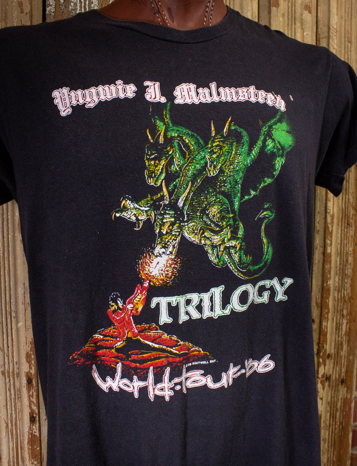 Vintage Yngwie Malmsteen Trilogy Concert T Shirt 1986 Black XL