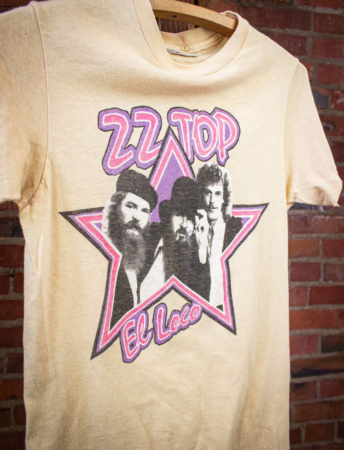 Vintage ZZ Top El Loco Concert T Shirt 1982 Tan XS