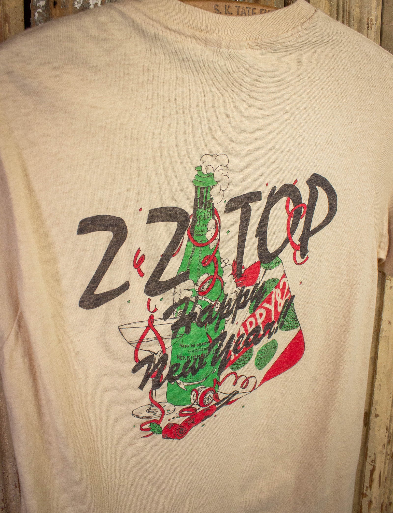 Vintage ZZ Top El Loco Concert T Shirt 1981 Tan Small