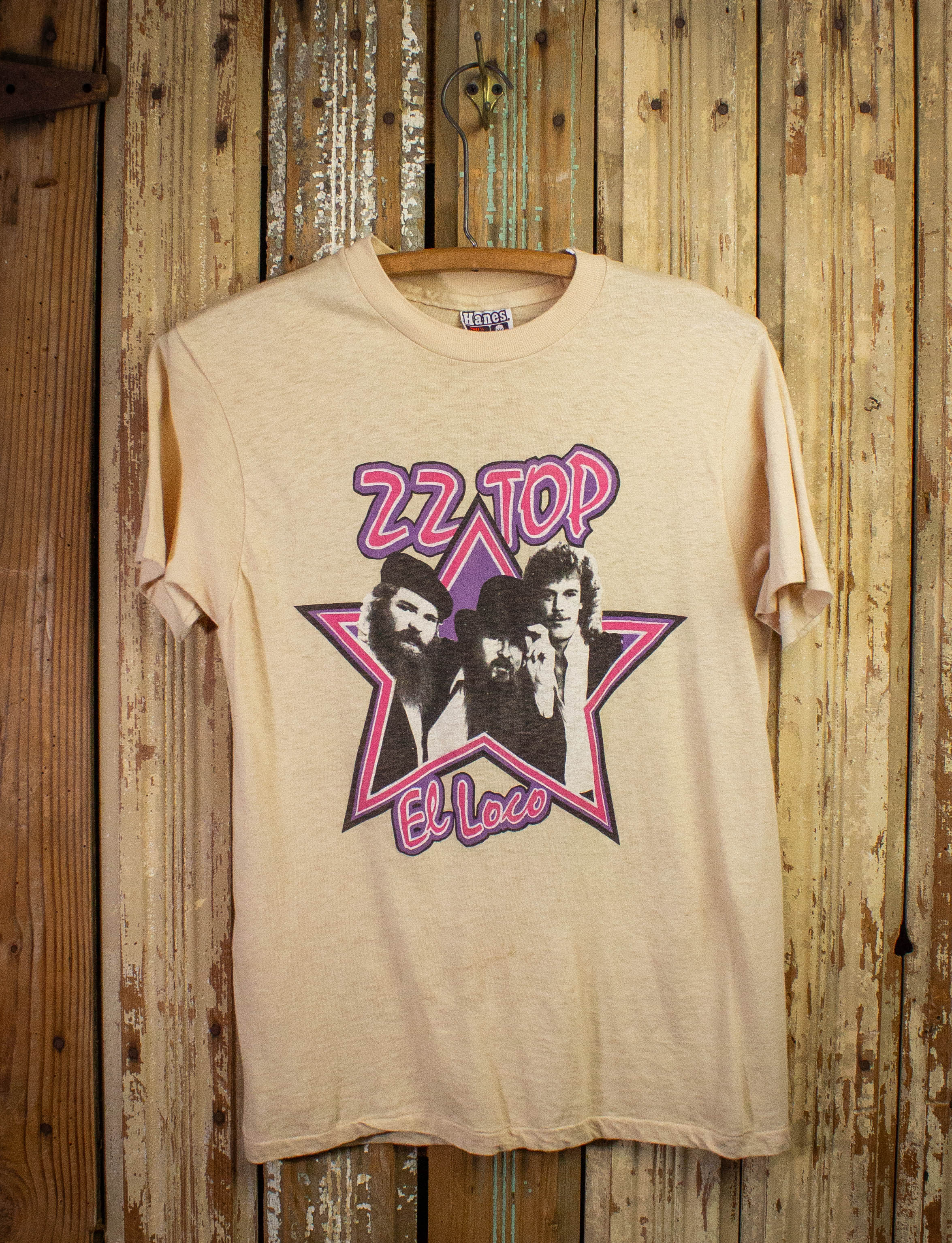 Vintage ZZ Top El Loco Concert T Shirt 1981 Tan Small – Black Shag 