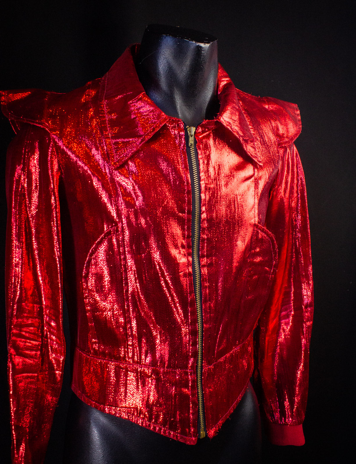 Vintage Ziggy Stardust Era Red Glam Rock Jacket 70s Small