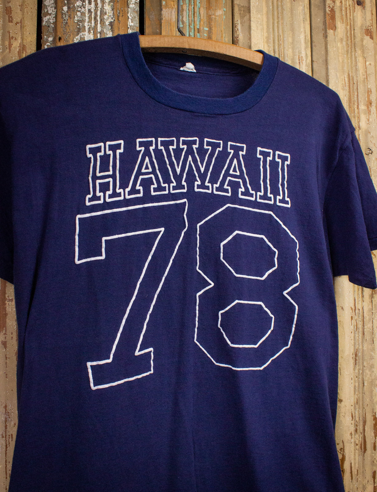 Vintage '78 Hawaii Graphic T Shirt 70s Blue Small