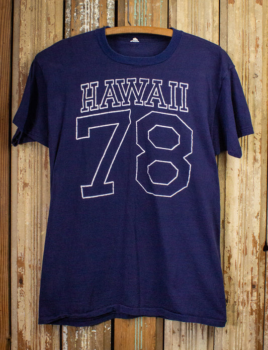 Vintage '78 Hawaii Graphic T Shirt 70s Blue Small