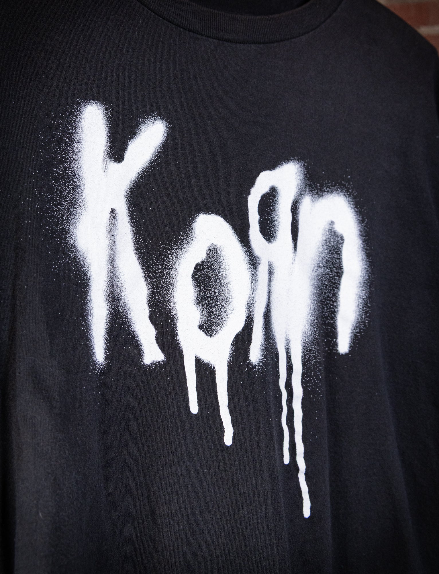 Vintage y2k Korn Spray Paint Logo Long Sleeve Concert T Shirt XL