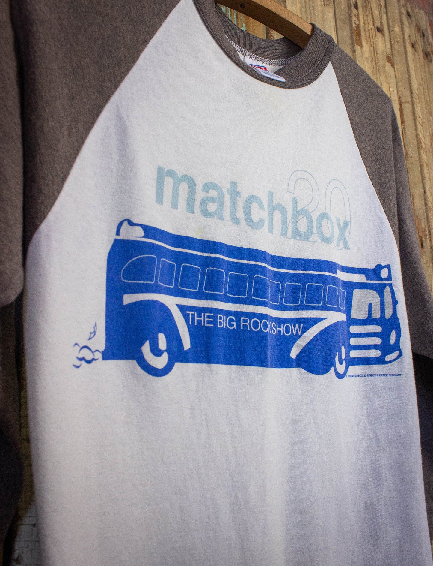 Vintage Matchbox 20 Big Rock Show Raglan Concert T Shirt 1998 White/Gray Medium