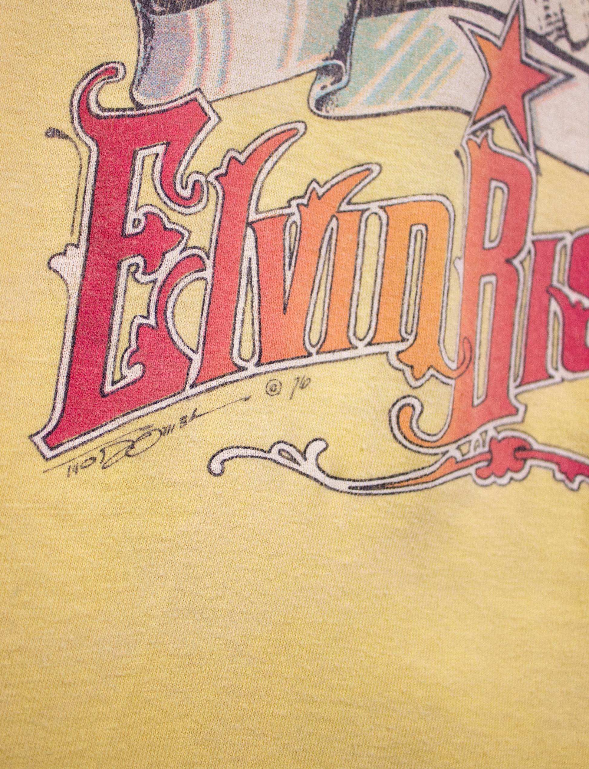 Vintage Elvin Bishop "Struttin' My Stuff" 1976 Concert T Shirt Yellow Small