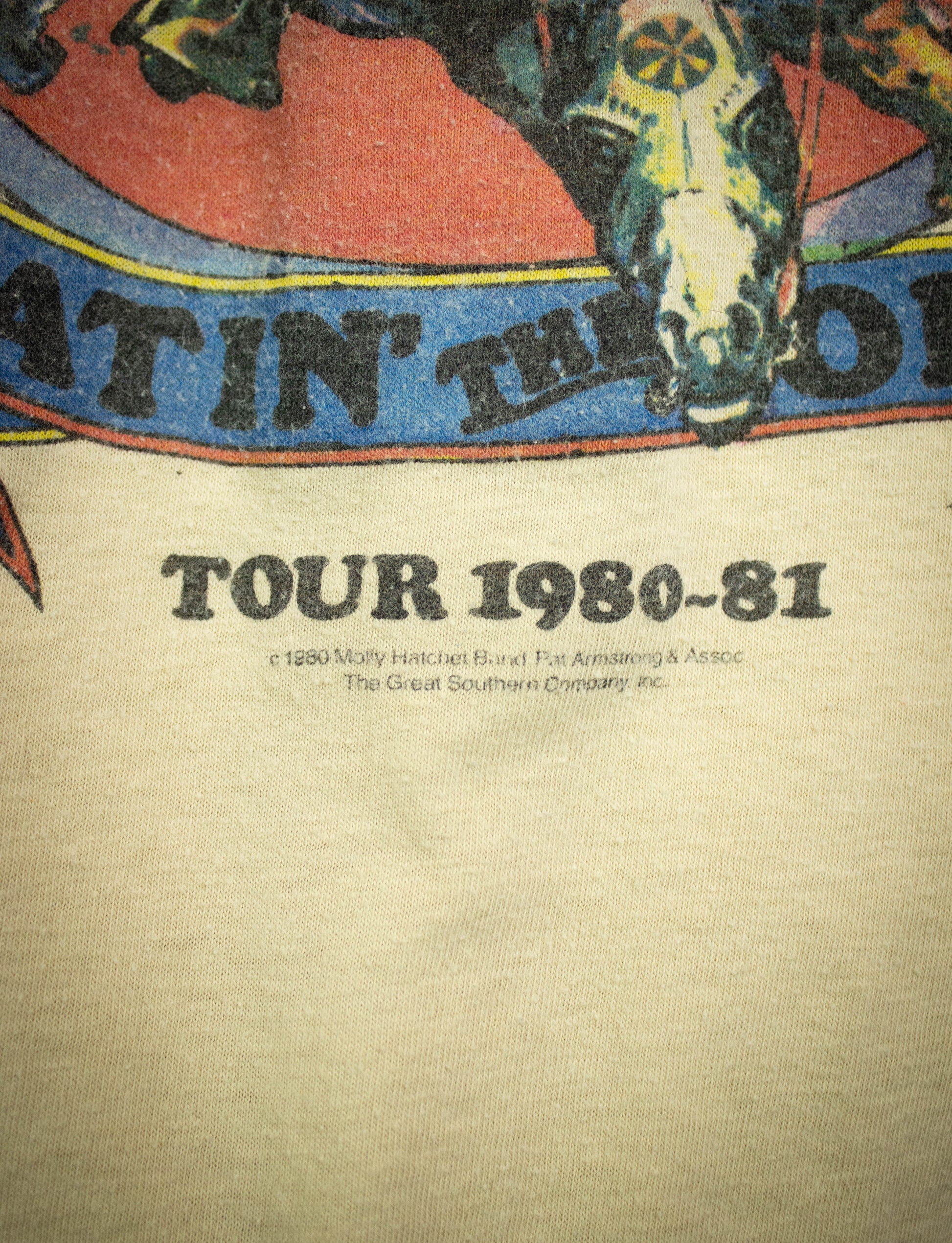Vintage 1980-1981 Molly Hatchet Beatin' the Odds Tour Concert T Shirt Cream Small