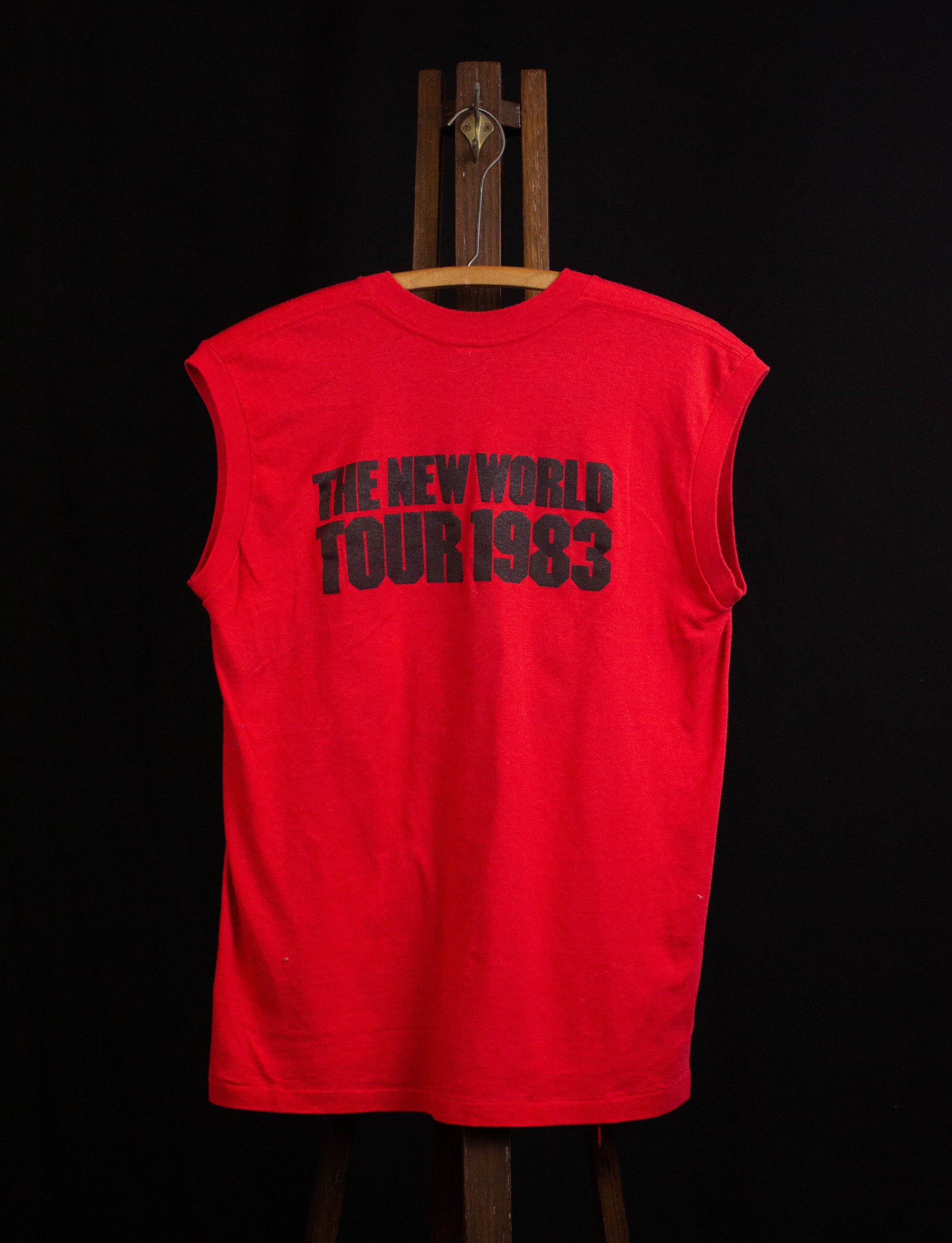 Vintage 1983 X "The New World" Tour Concert Muscle Shirt Large