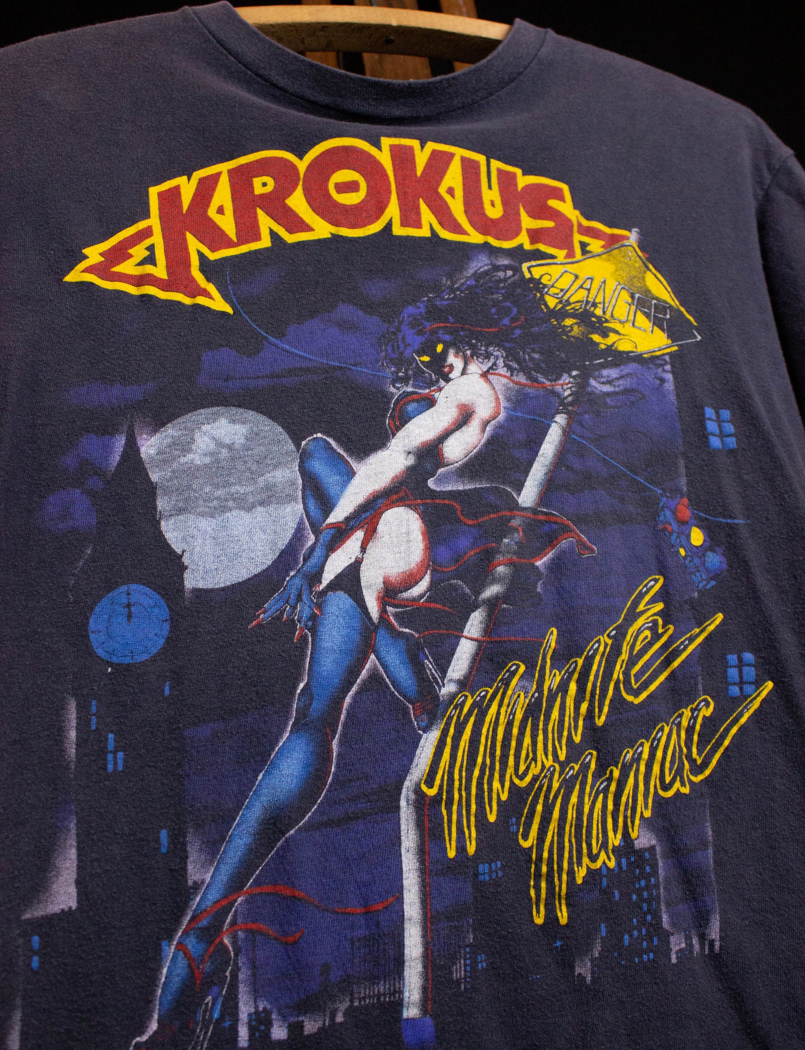 Vintage 1984/1985 Krokus "Midnite Maniac" Blitz Tour Concert T Shirt Small