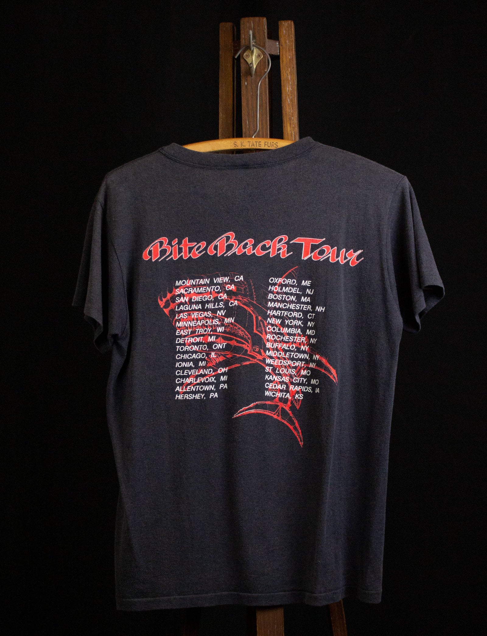 Vintage 1988 Great White Bite Back Tour Concert T Shirt Black Medium –  Black Shag Vintage