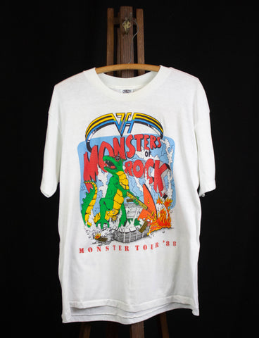 med hensyn til tilfredshed social Vintage 1988 Van Halen Monsters of Rock Concert T Shirt White XL – Black  Shag Vintage