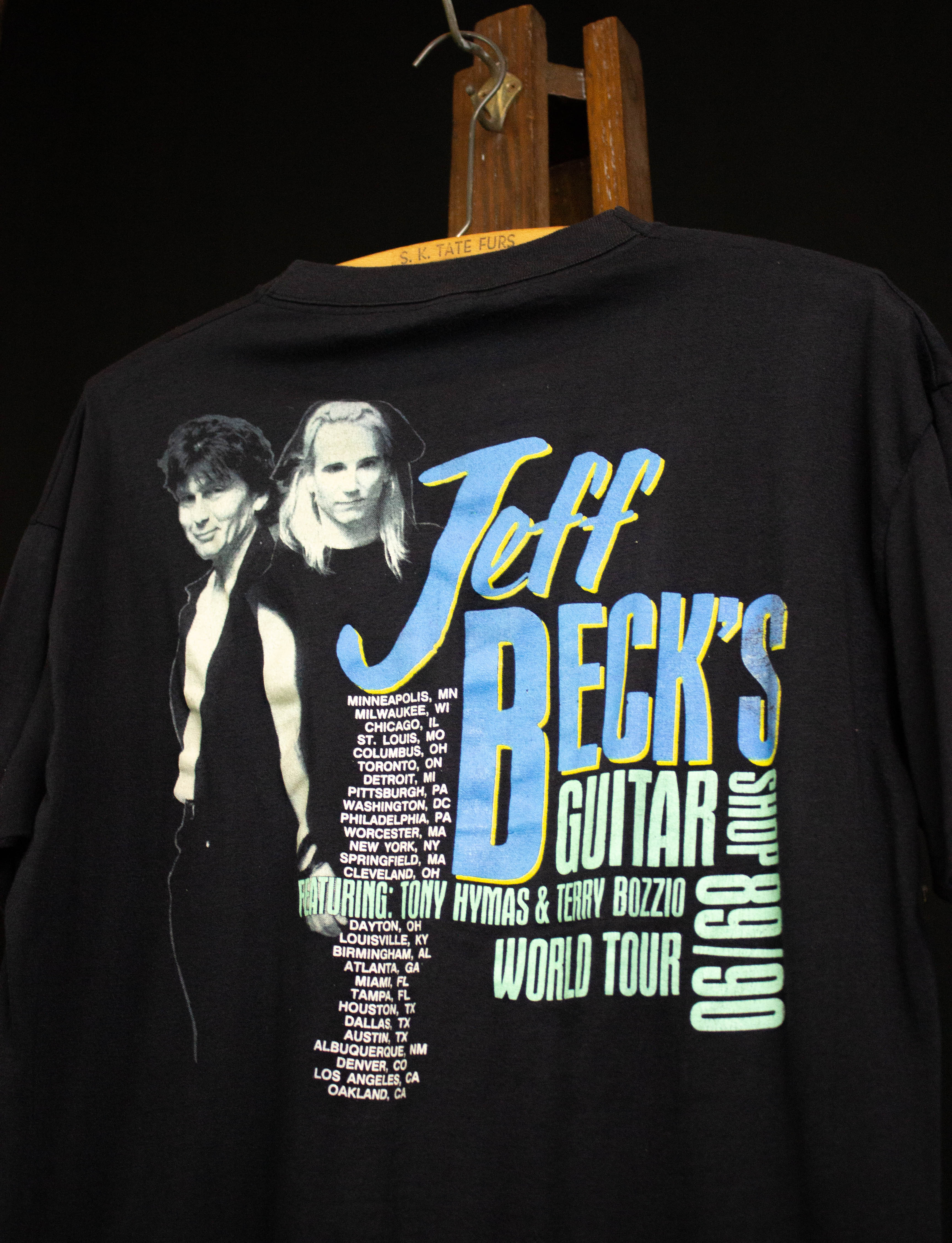 Vintage 1989 Jeff Beck's Guitar Shop World Tour Black Concert T Shirt Black  XL