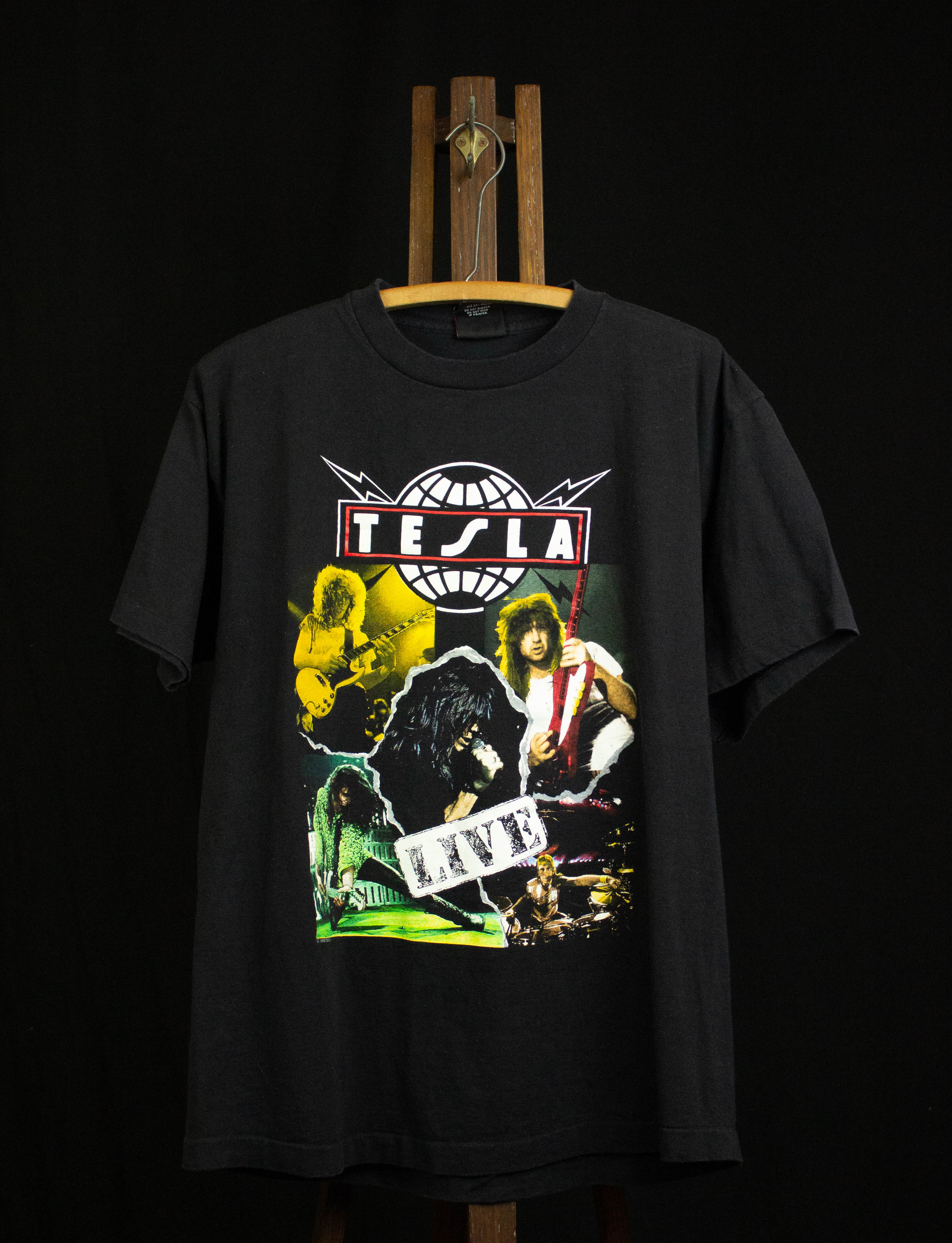 Vintage 1992 Tesla Live Psychotic Supper Tour Concert T Shirt Black XL –  Black Shag Vintage