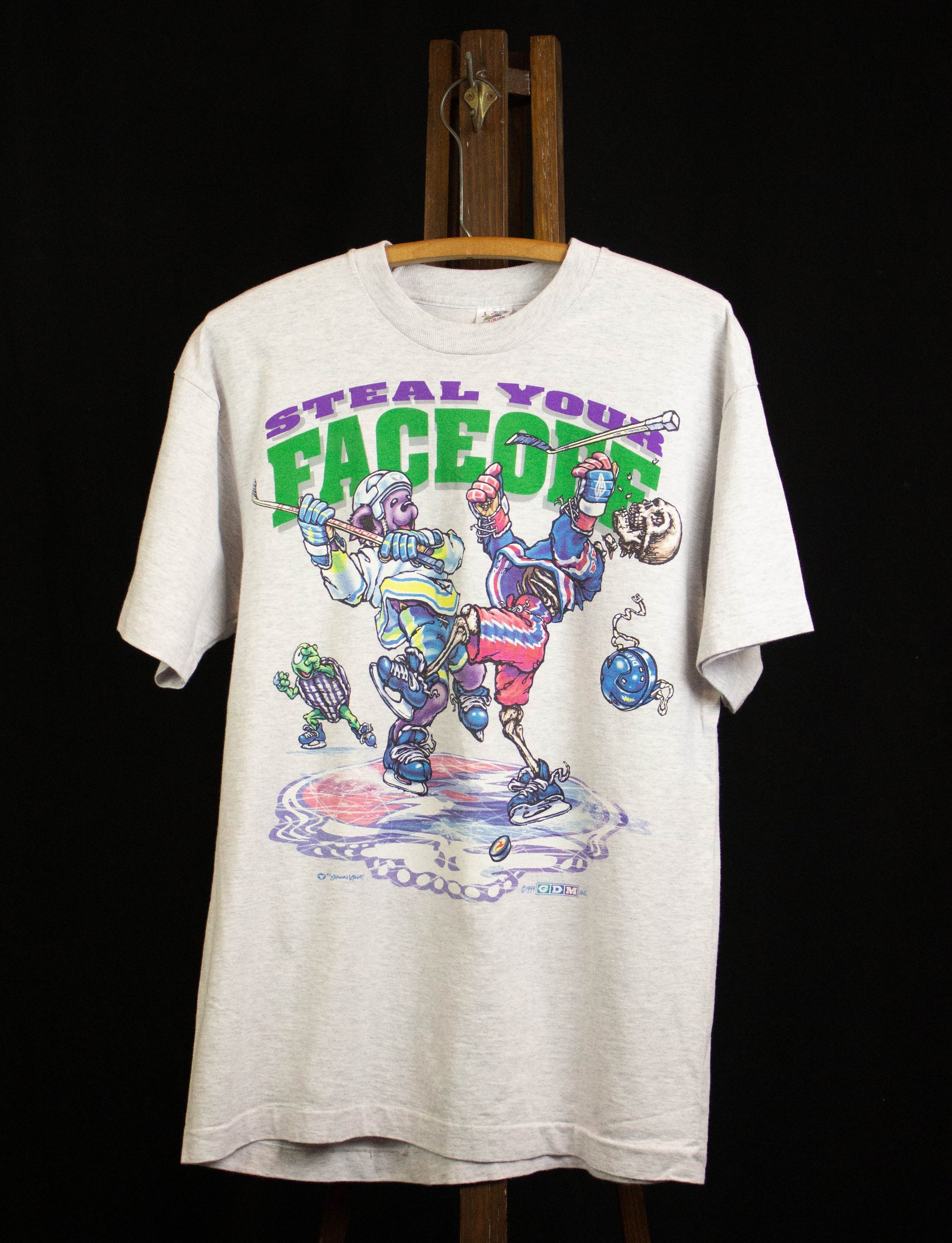 Vintage 1994 Grateful Dead "Steal Your Faceoff" Concert T Shirt Light Gray Large