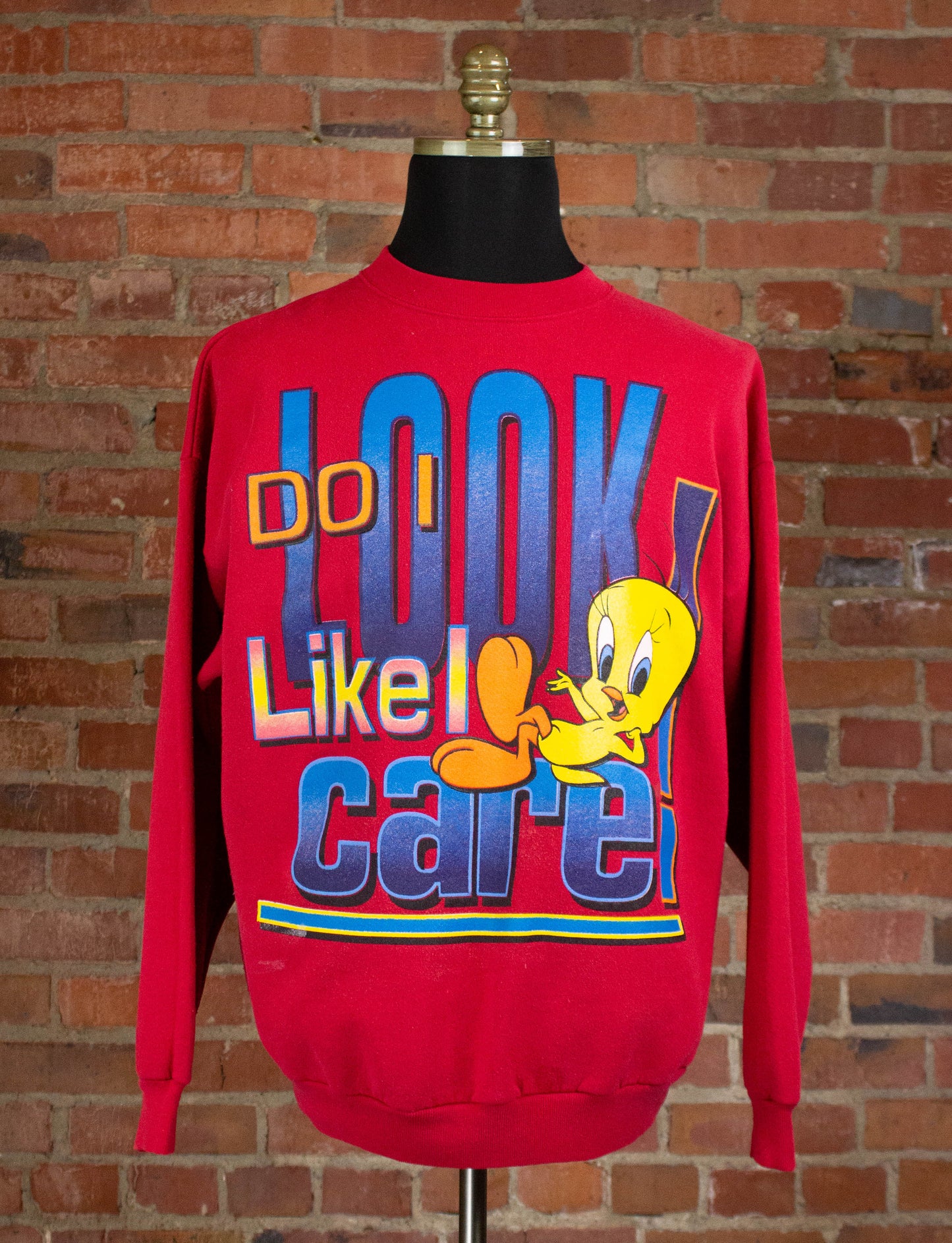 Vintage 1997 Tweety Bird Sweatshirt Red Large