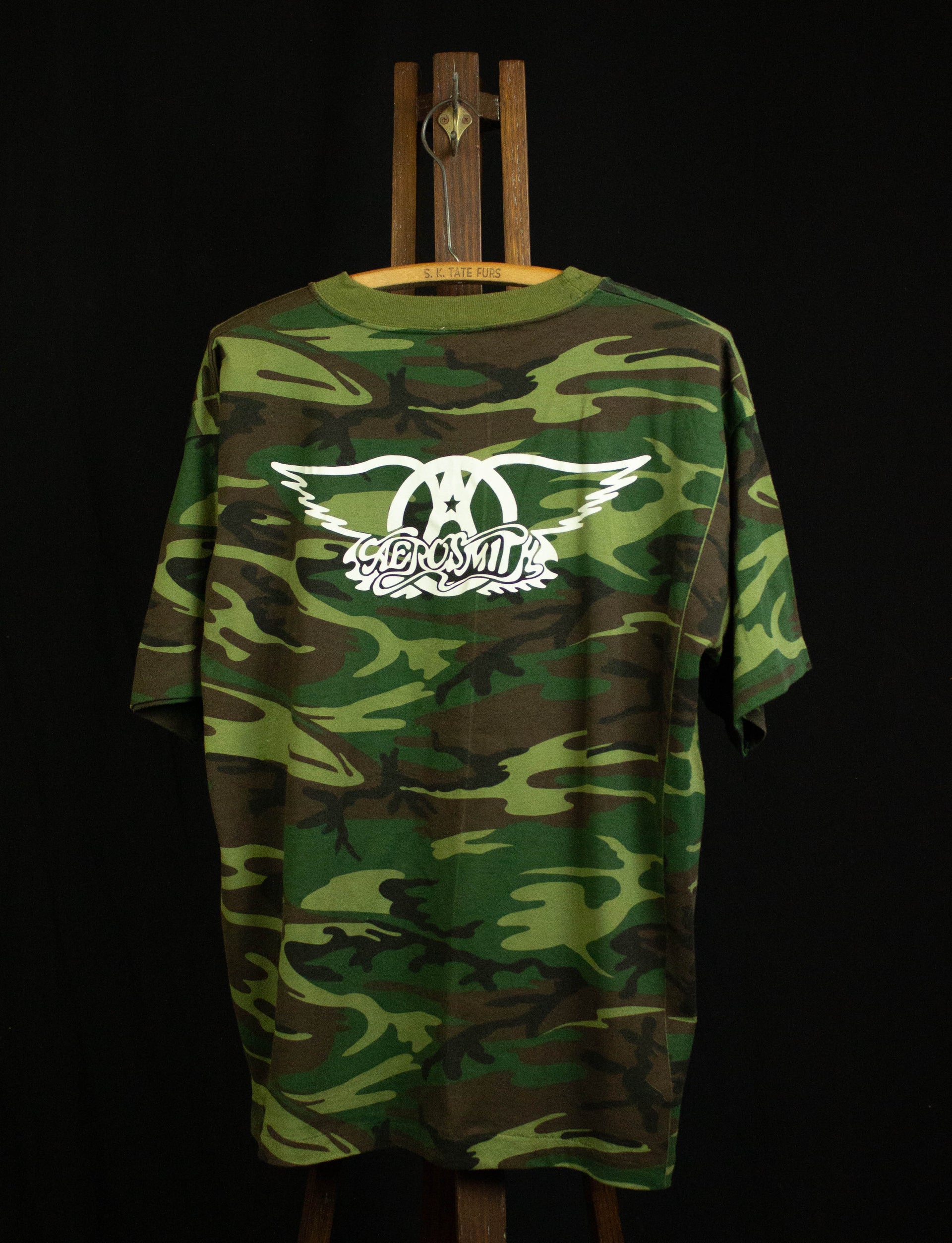 Vintage 2001 Aerosmith Just Push Play Tour Local Crew Concert T Shirt Camo XL