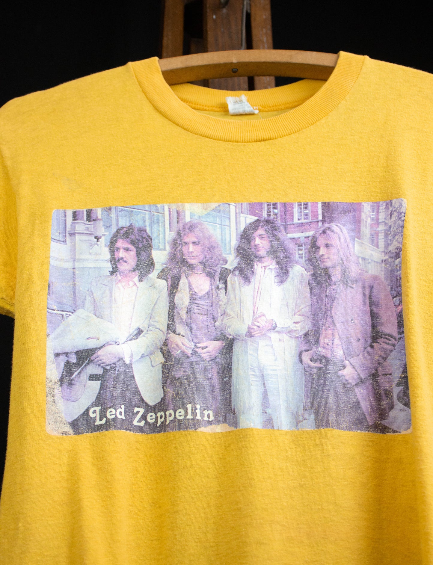 Vintage Led Zeppelin Yellow Concert T Shirt 1977 Small