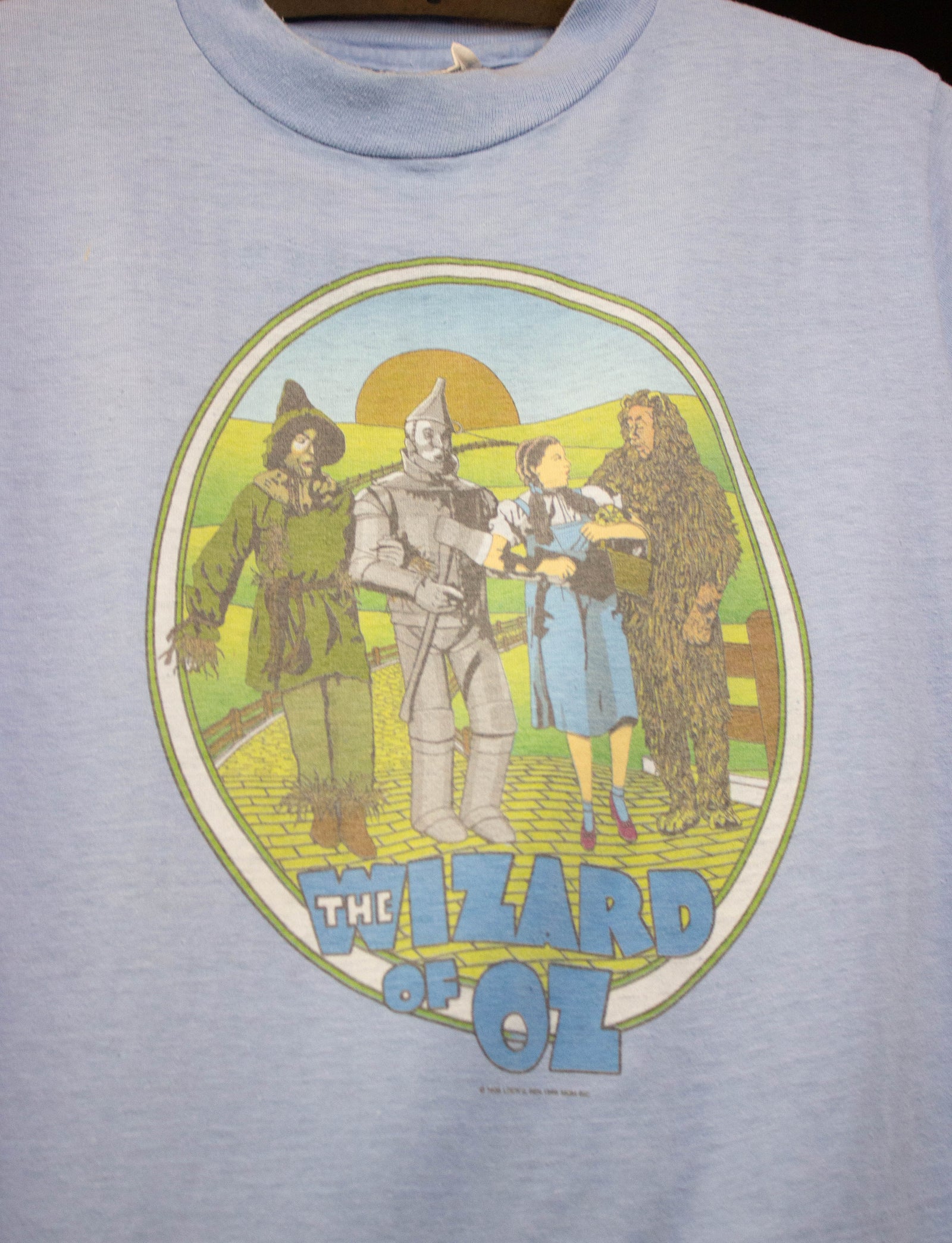 Vintage 80's Wizard of Oz Graphic T Shirt Blue Medium