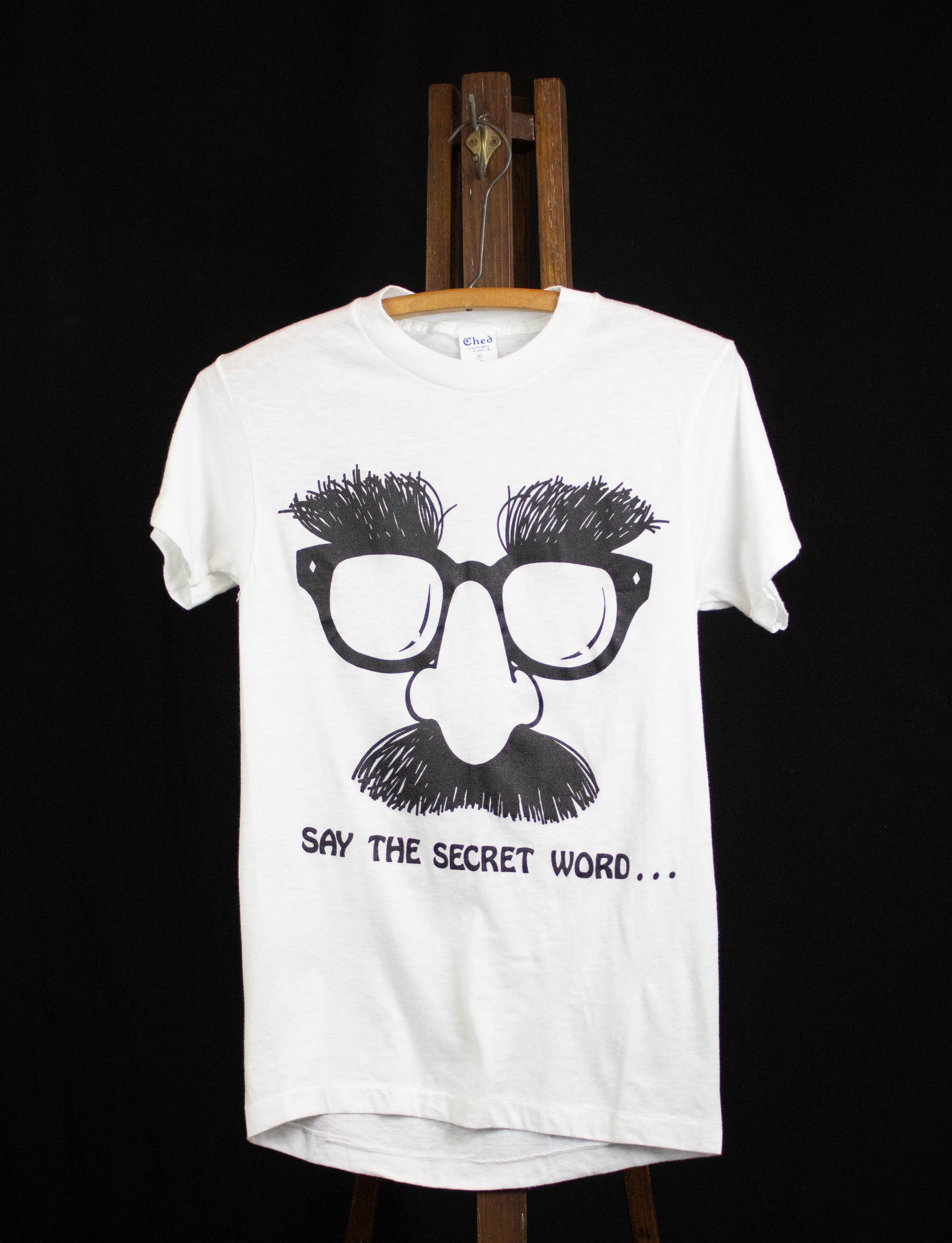 Vintage 80s Groucho Marx Say The Secret Word Graphic T Shirt Small